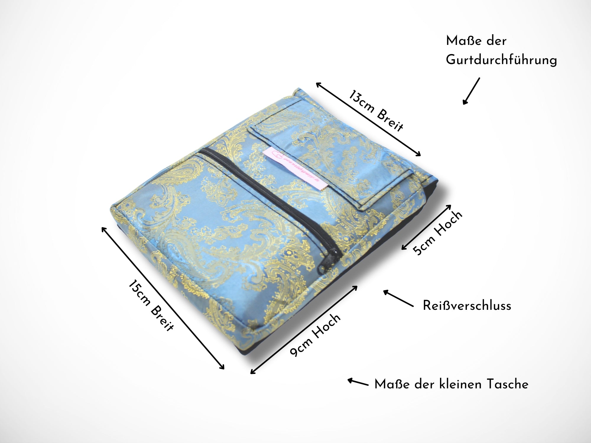 Friseur Werkzeugtasche aus Baumwolle mit Ornamenten in blau Scherentasche für Friseure Werkzeugtasche für Scheren