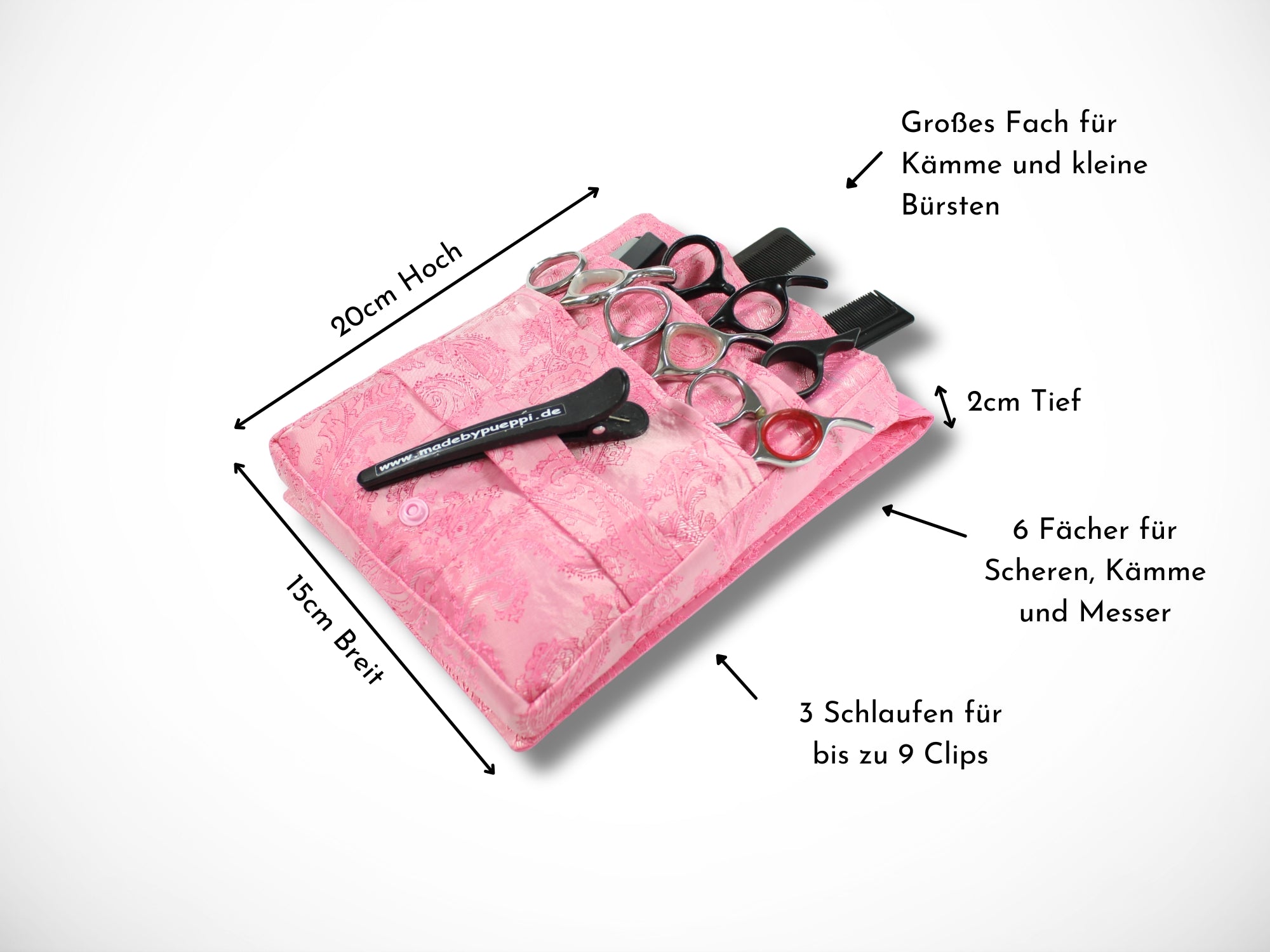 Ornamente Scherentasche für Friseurin aus verstärkter Baumwolle für Friseurwerkzeug im Friseursalon