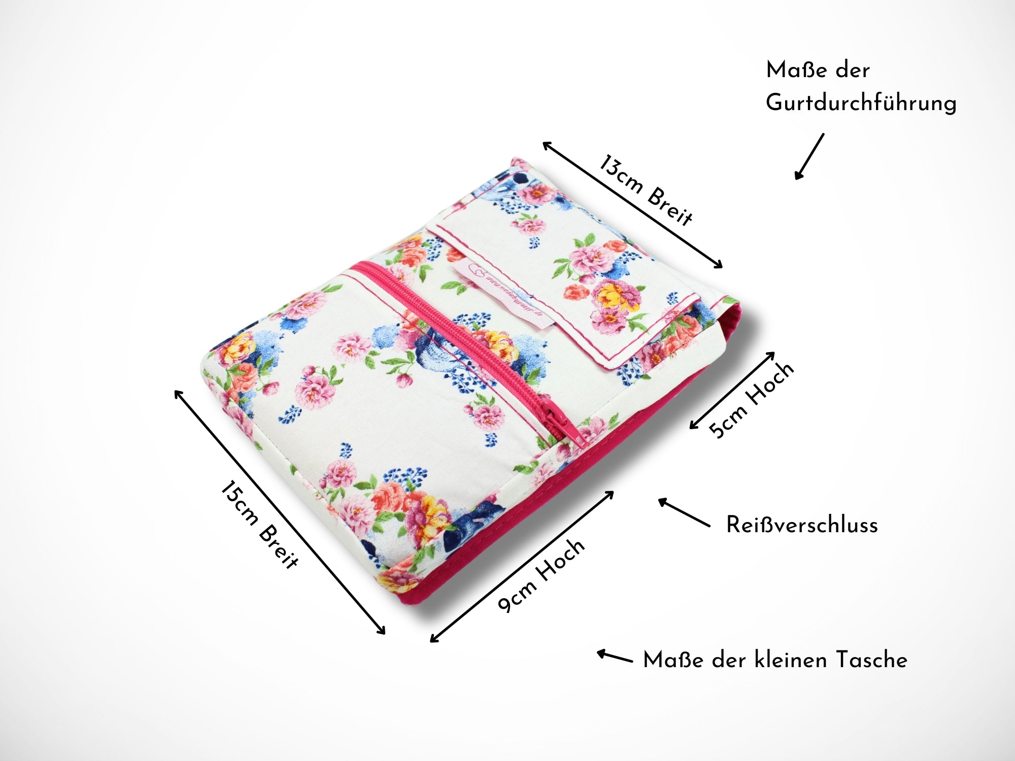 Totenkopf Friseur Werkzeugtasche für Friseurscheren im Friseursalon aus verstärkter Baumwolle in weiß und pink