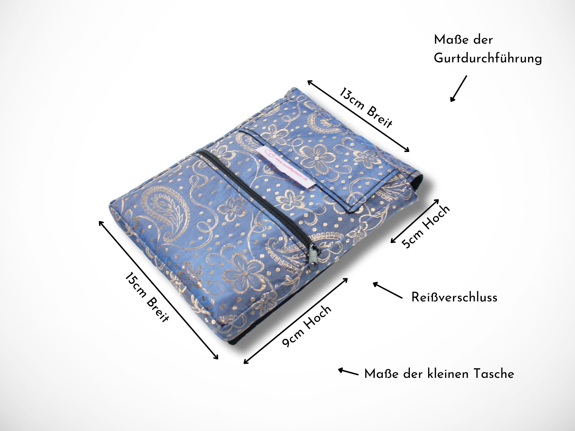 Friseur Werkzeugtasche aus Baumwolle mit Ornamenten in blau Scherentasche für Friseure Werkzeugtasche für Scheren