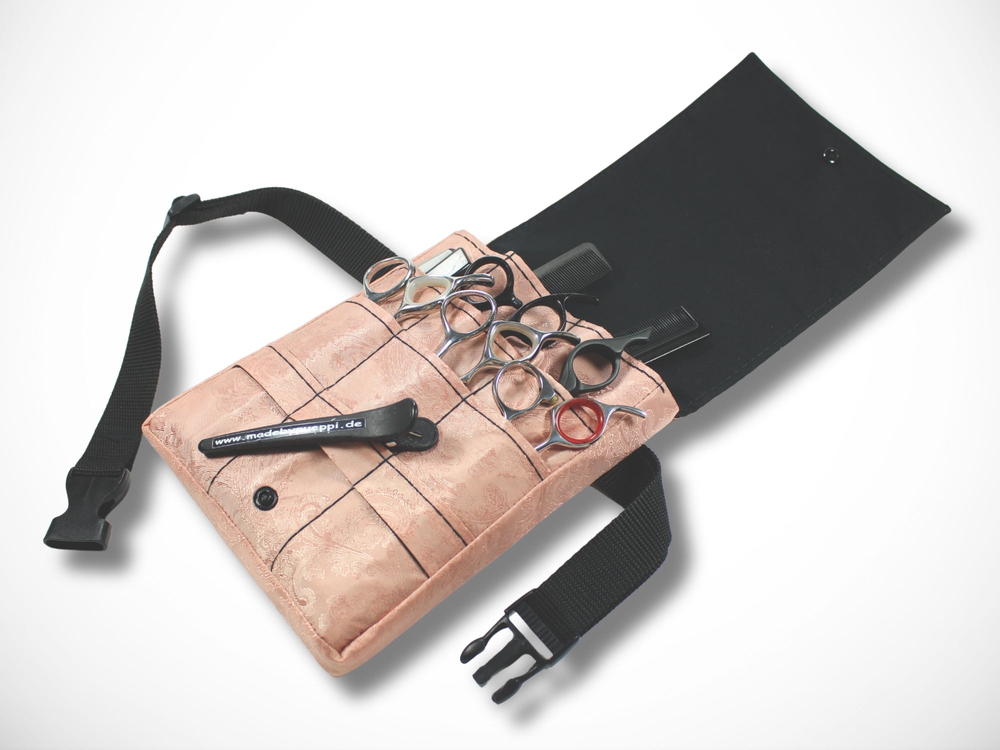 Friseur Werkzeugtasche aus Baumwolle mit Ornamenten in beige Scherentasche für Friseure Werkzeugtasche für Friseurin