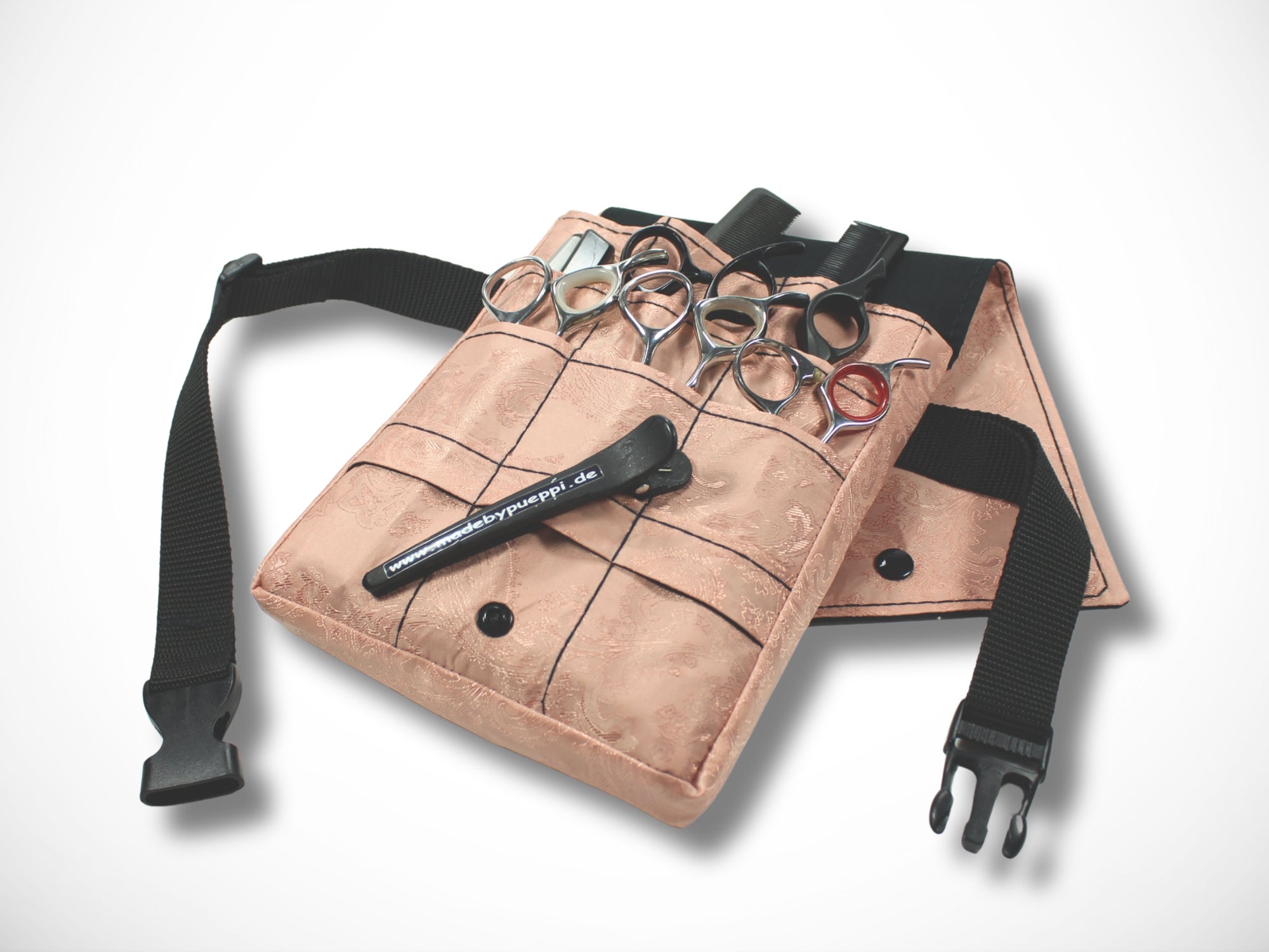 Friseur Werkzeugtasche aus Baumwolle mit Ornamenten in lachs Scherentasche für Friseure Werkzeugtasche für Friseurin