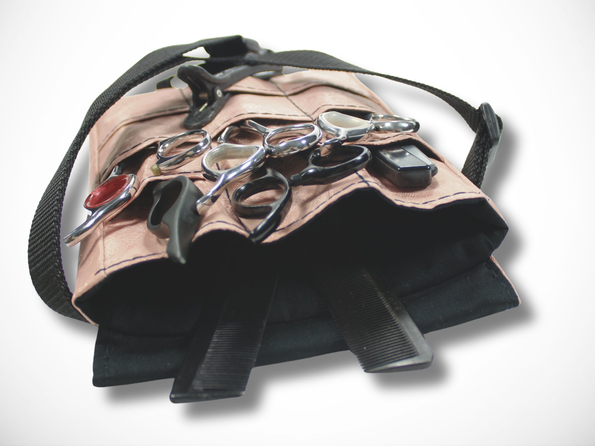 Friseur Werkzeugtasche aus Baumwolle mit Ornamenten in beige Scherentasche für Friseure Werkzeugtasche für Friseurin