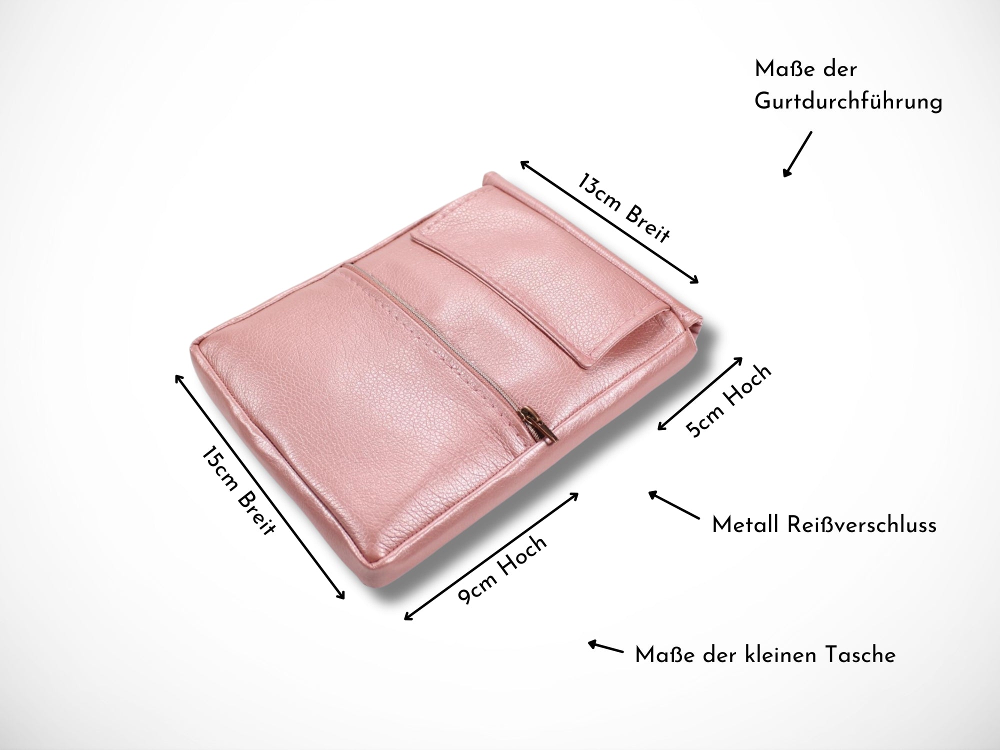 Elegante Scherentasche für Friseurin in Rosa mit Rosegoldener Steckschnalle Gürteltasche Werkzeugtasche