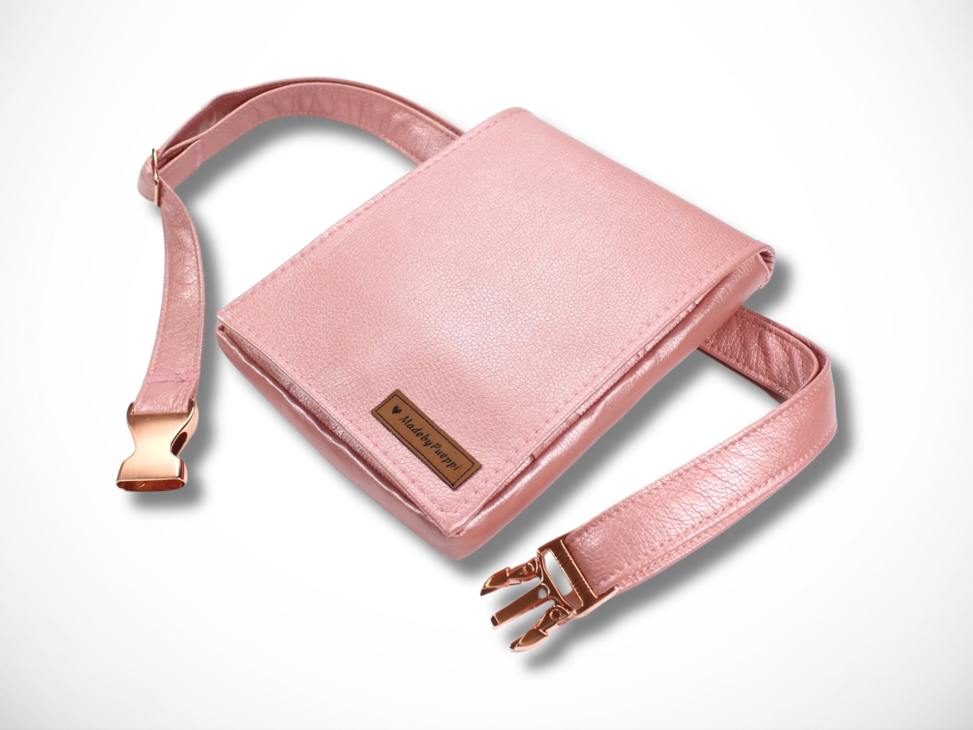 Elegante Scherentasche für Friseurin in Rosa mit Rosegoldener Steckschnalle Gürteltasche Werkzeugtasche