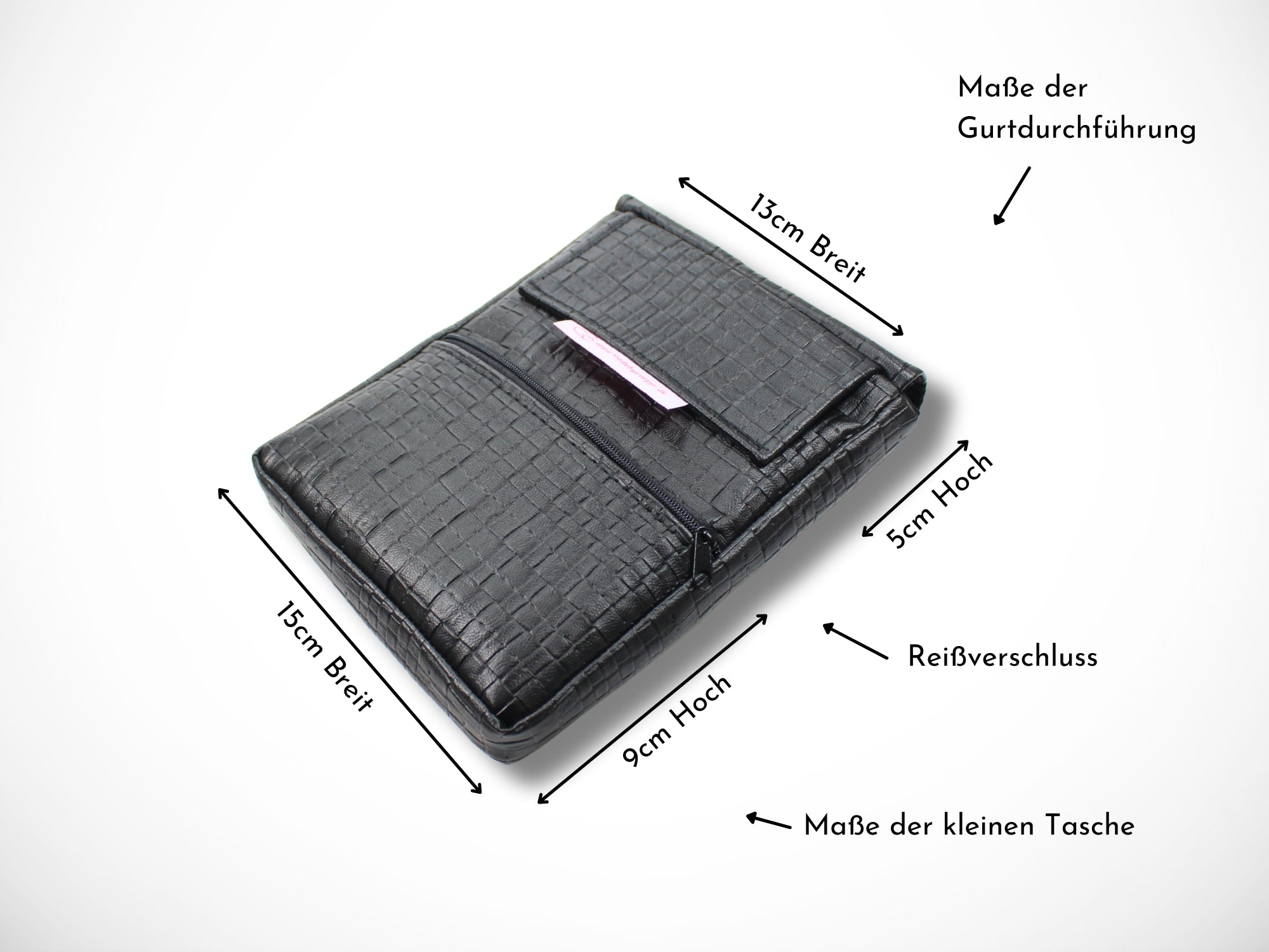 Kunstleder Friseur Scherentasche geprägt in schwarz für Friseurscheren Friseurwerkzeug im Friseursalon