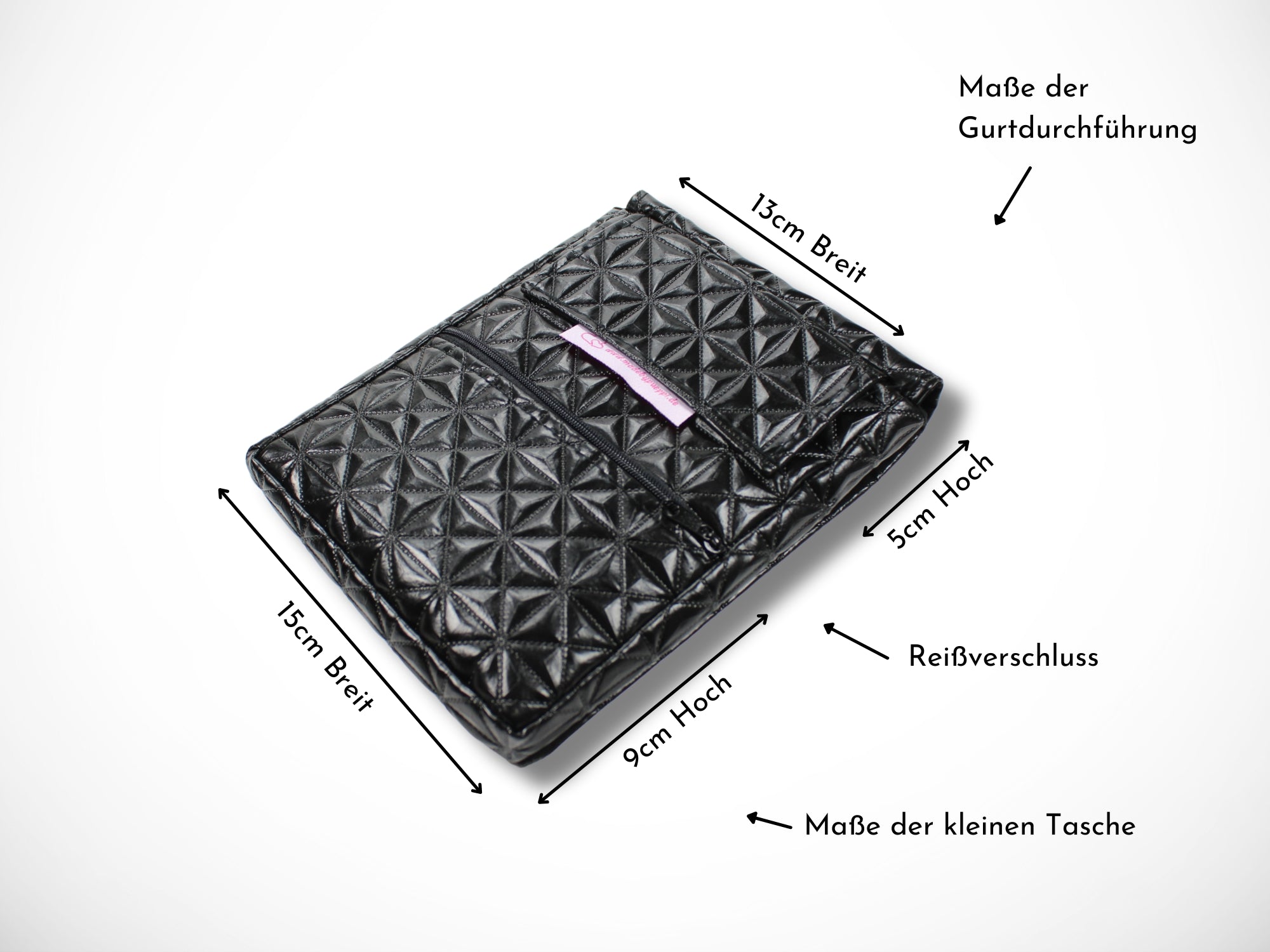 Schwarze Friseur Werkzeugtasche aus geprägtem Kunstleder für Friseurscheren im Friseursalon