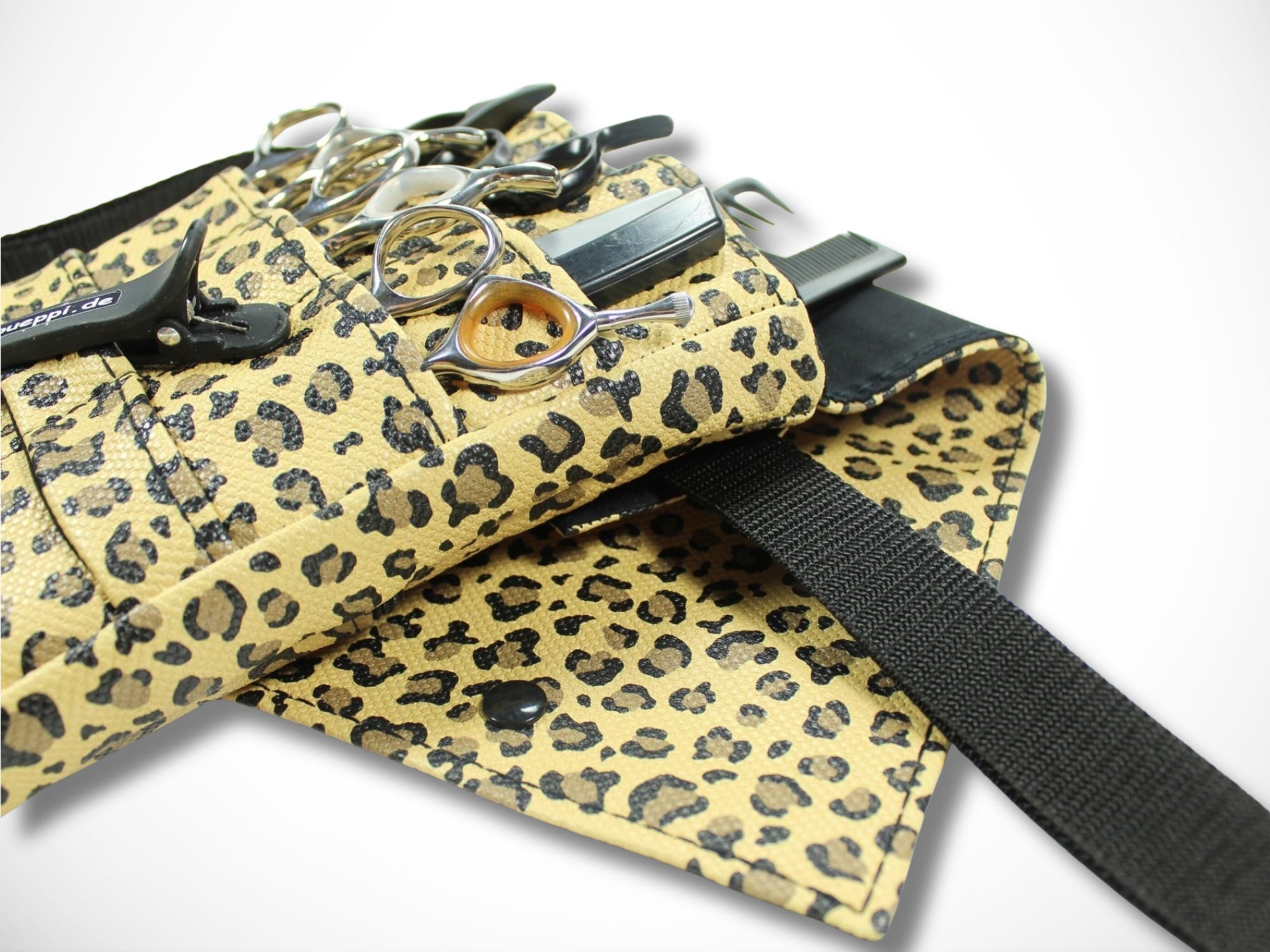 Kunstleder Friseurtasche im Leopard design für Friseurin im Friseursalon Friseurwerkzeug Scherentasche