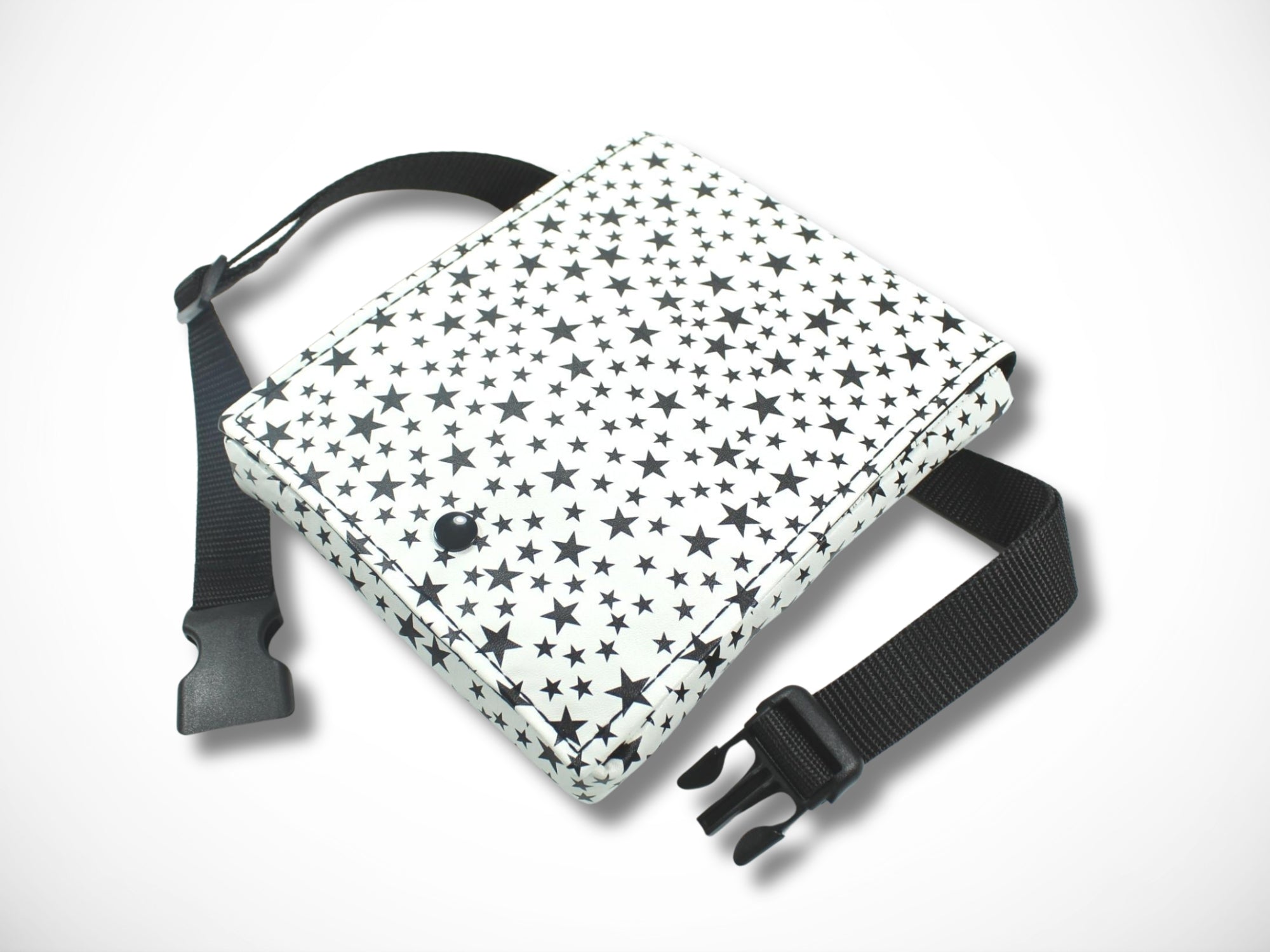 Friseurtasche Kunstleder Sterne Weiß Schwarz für Friseurscheren im Friseursalon