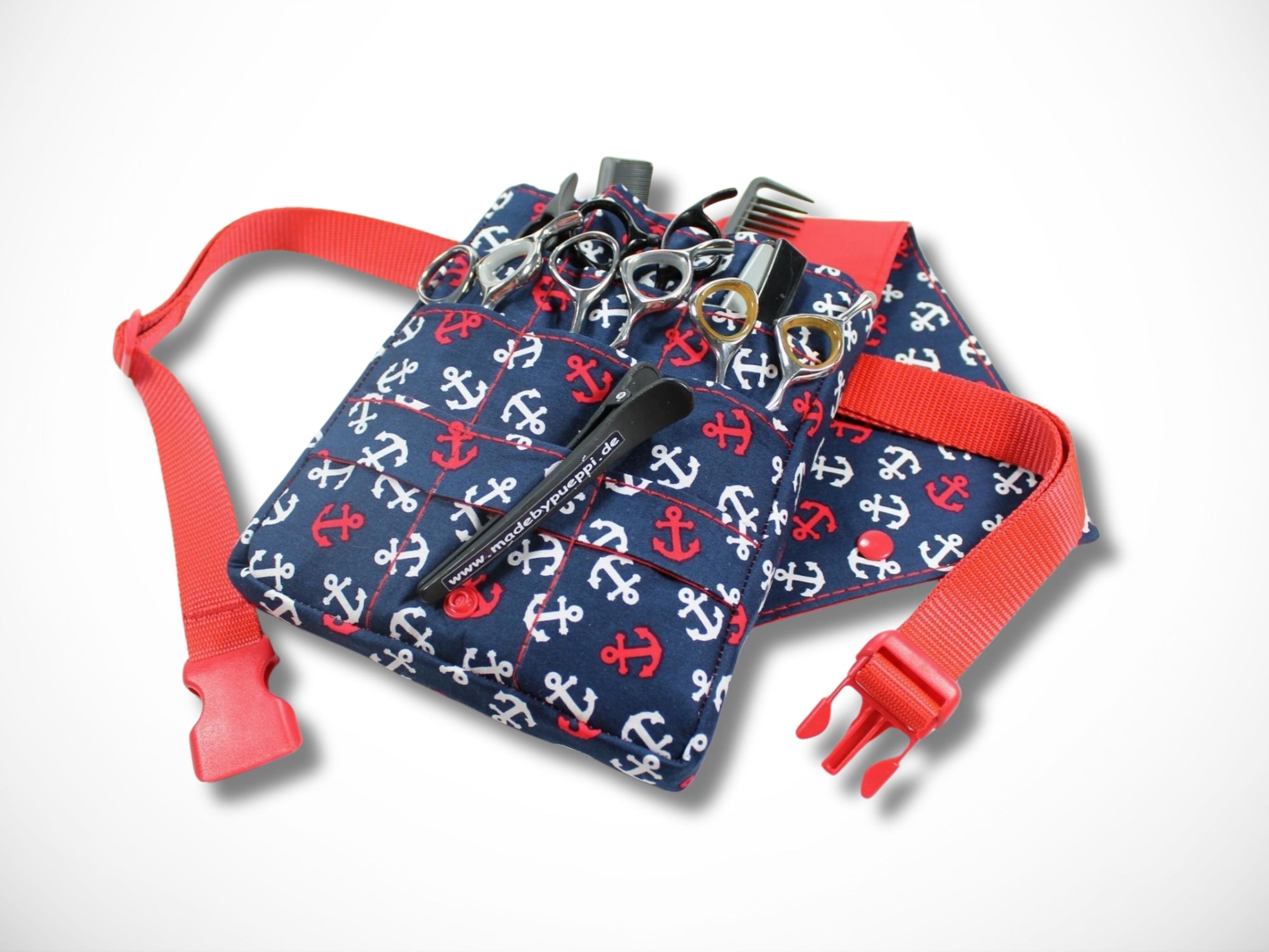 Friseur Scherentasche aus Baumwolle mit Anker in Blau für Friseurwerkzeug für Friseurin