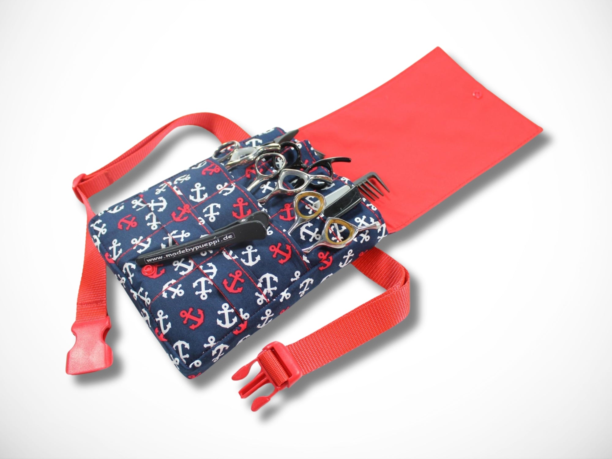 Friseur Scherentasche aus Baumwolle mit Anker in Blau für Friseurwerkzeug für Friseurin