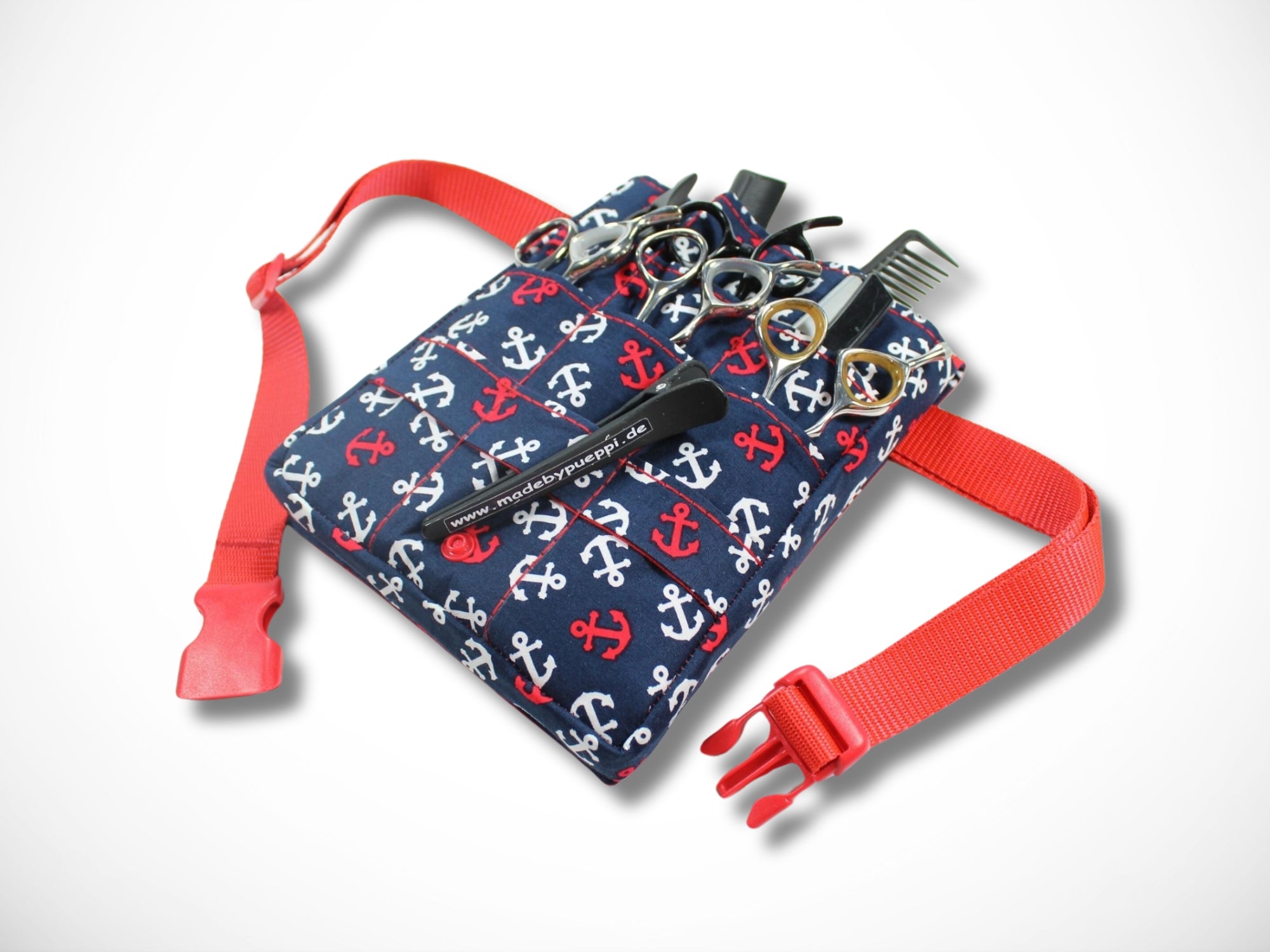 Friseur Scherentasche aus Baumwolle mit Anker in Blau für Friseurwerkzeug für Friseurin