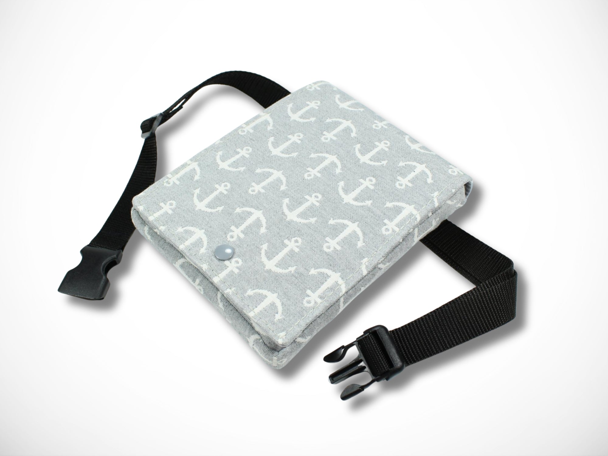 Friseur Scherentasche aus Baumwolle mit Anker in grau Werkzeugtasche für Friseurin und Friseurwerkzeug