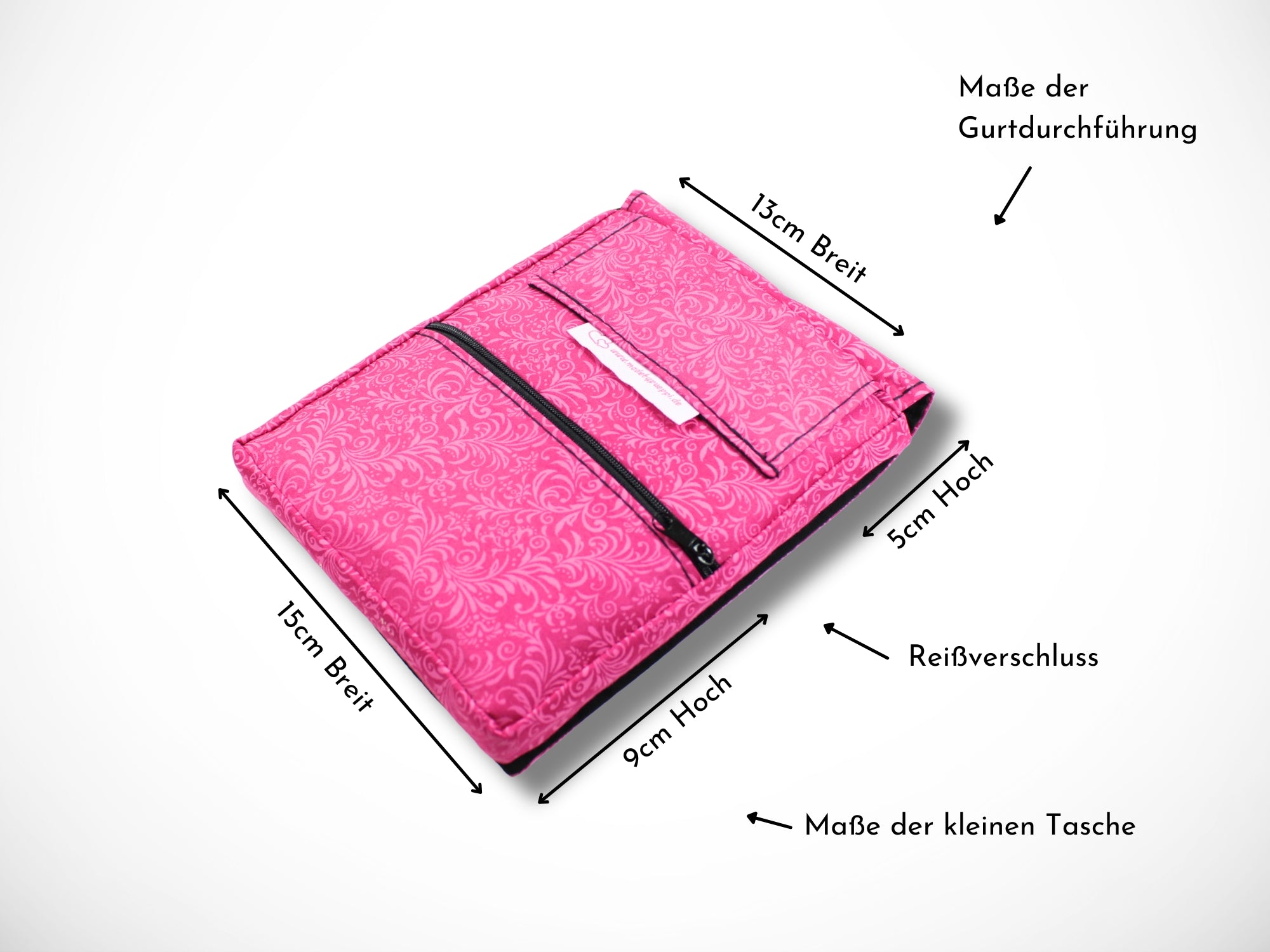 Pinke Friseurwerkzeugtasche aus Baumwolle mit Tribale Motiven für Friseurscheren im Friseursalon