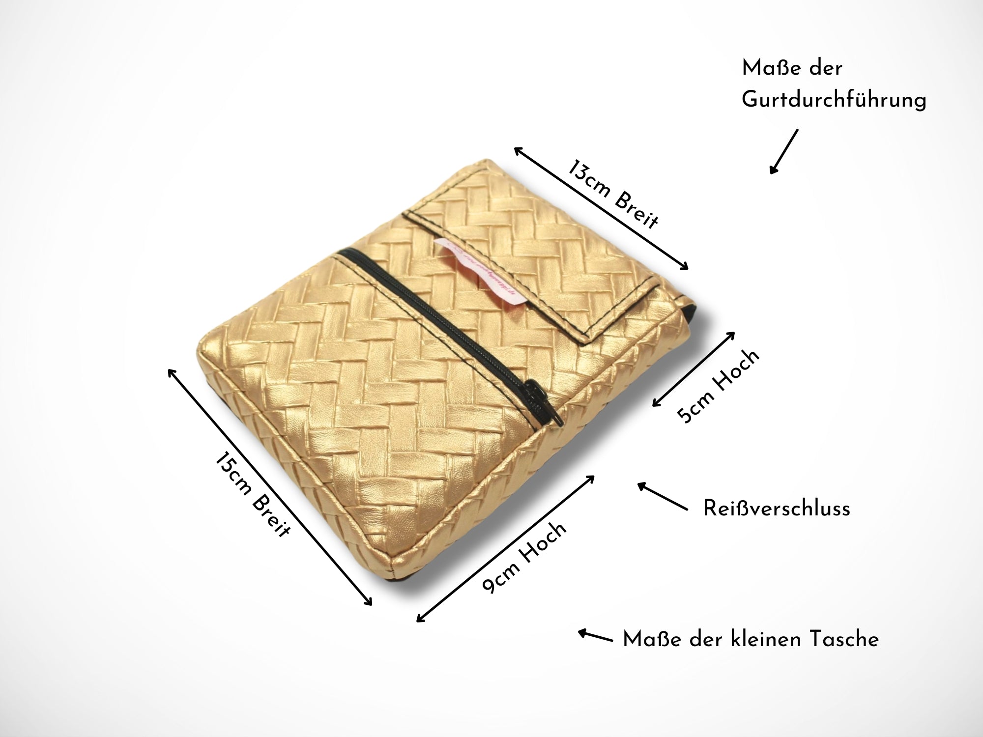 Kunstleder Friseurtasche in Gold im Fischgräten Design Scherentasche für Friseur Werkzeugtasche für Friseurin