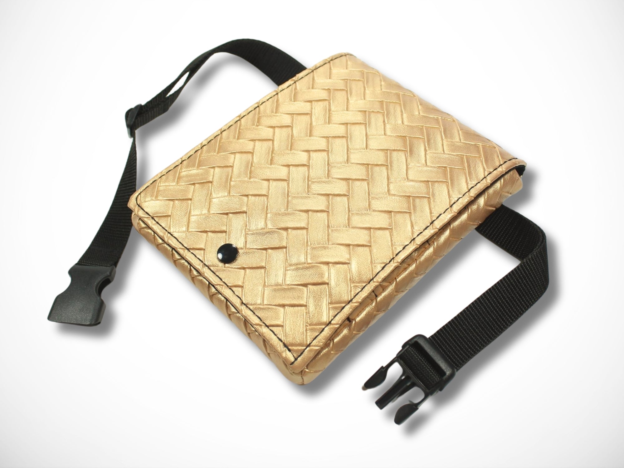 Kunstleder Friseurtasche in Gold im Fischgräten Design Scherentasche für Friseur Werkzeugtasche für Friseurin