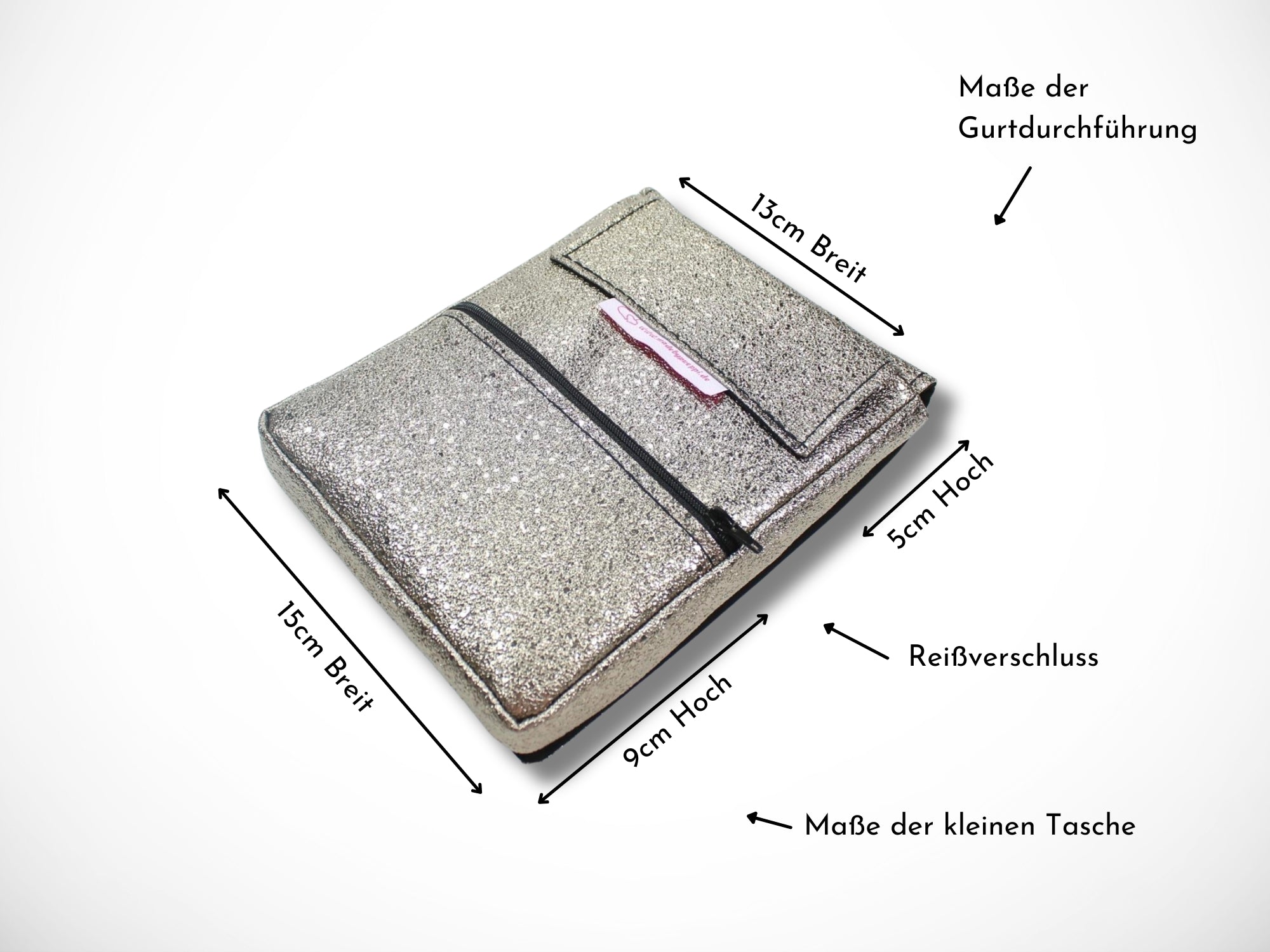 Friseur Scherentasche aus Kunstleder in bronze mit Glitzer Effekt für Friseurwerkzeug Friseurin Friseurschere Scherentasche