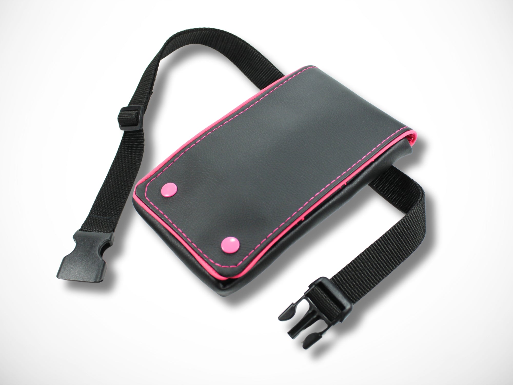 Kleine Scherentasche für Friseurwerkzeug aus Kunstleder mit pinkem Highlight für Friseurscheren Friseurin