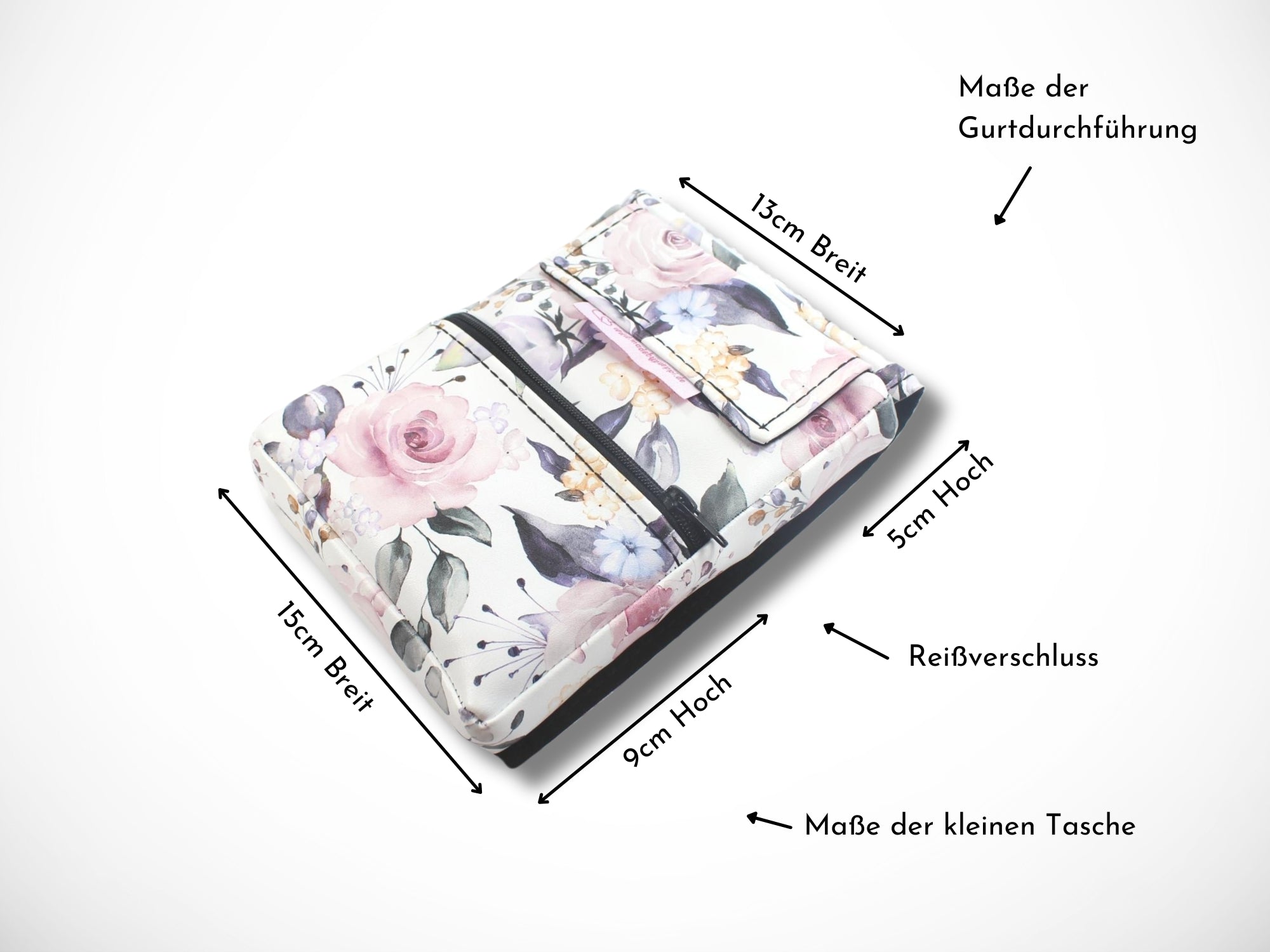 Friseur Scherentasche aus Kunstleder mit Blumen für Friseurwerkzeug und Friseurscheren für Friseurin Gürteltasche