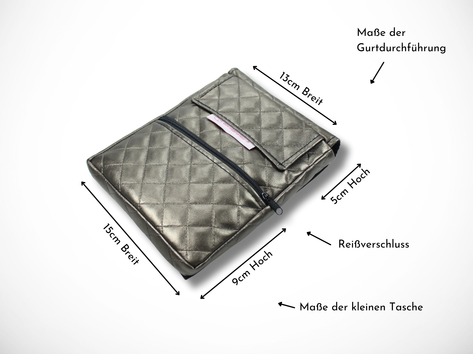 Friseur Werkzeugtasche für Friseurin im Friseursalon aus gestepptem Kunstleder in Platin