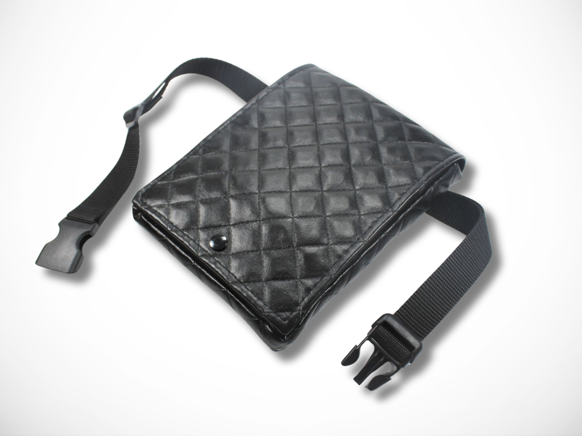 Schwarze Friseur Scherenasche aus gestepptem Kunstleder für Friseurin im Friseursalon Friseurwerkzeug