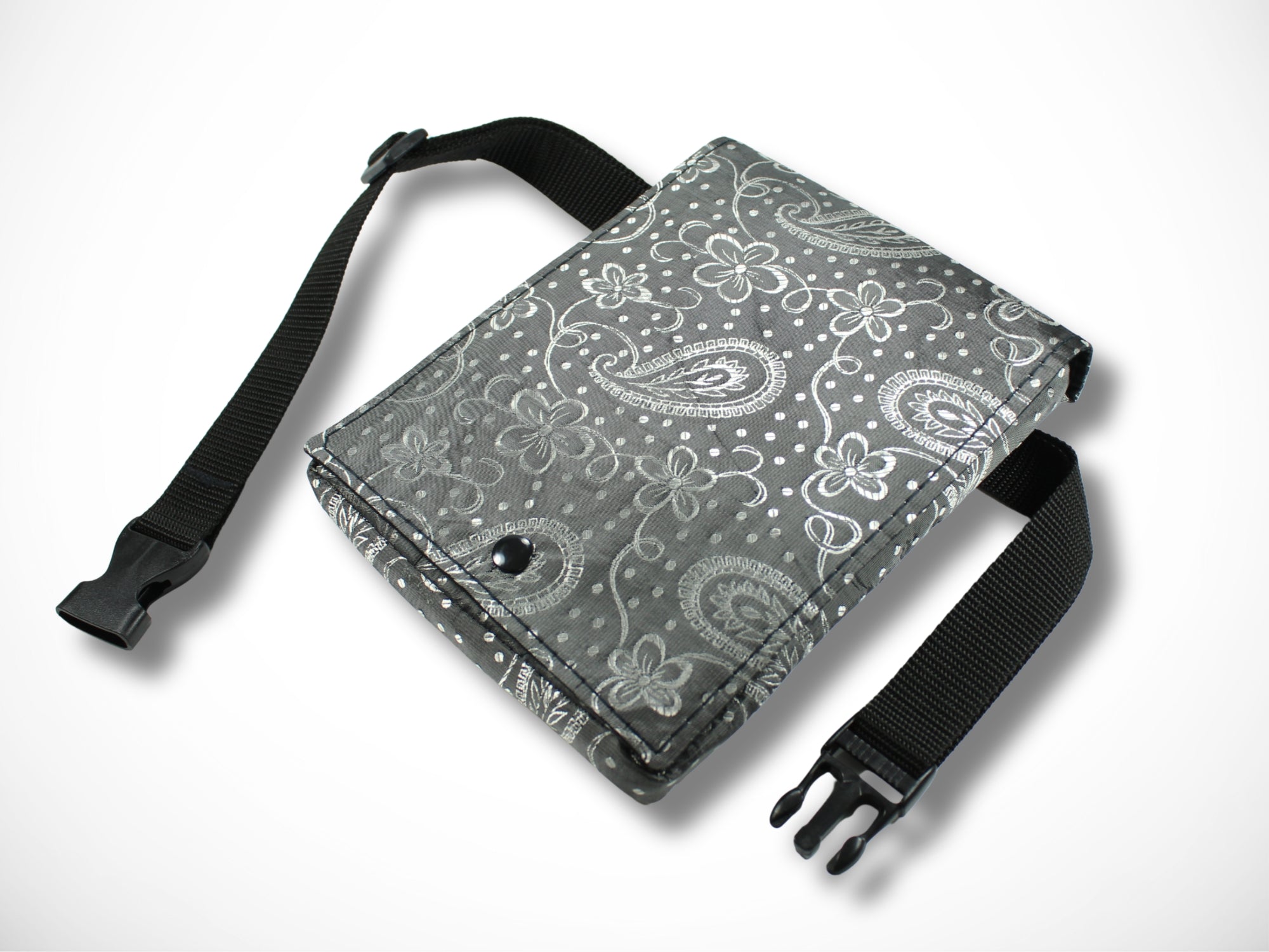 Friseurwerkzeugtasche mit Ornamenten und Blumen in grau Friseurscherentasche für Friseurscheren im Friseursalon