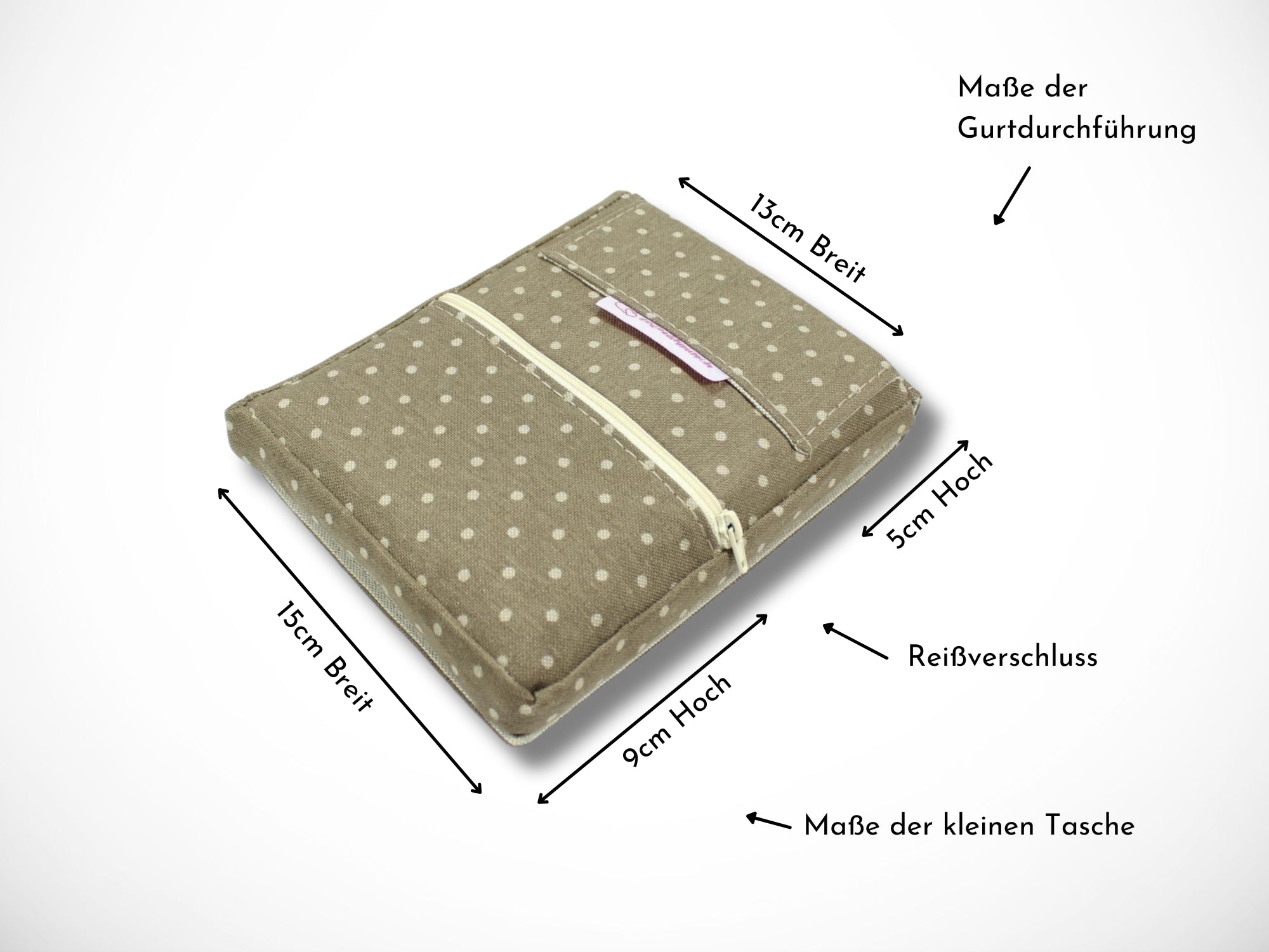 Friseur Scherentasche aus Baumwolle mit  Punkte in braun Scherentasche für Friseurwerkzeug Werkzeugtasche für Friseurin