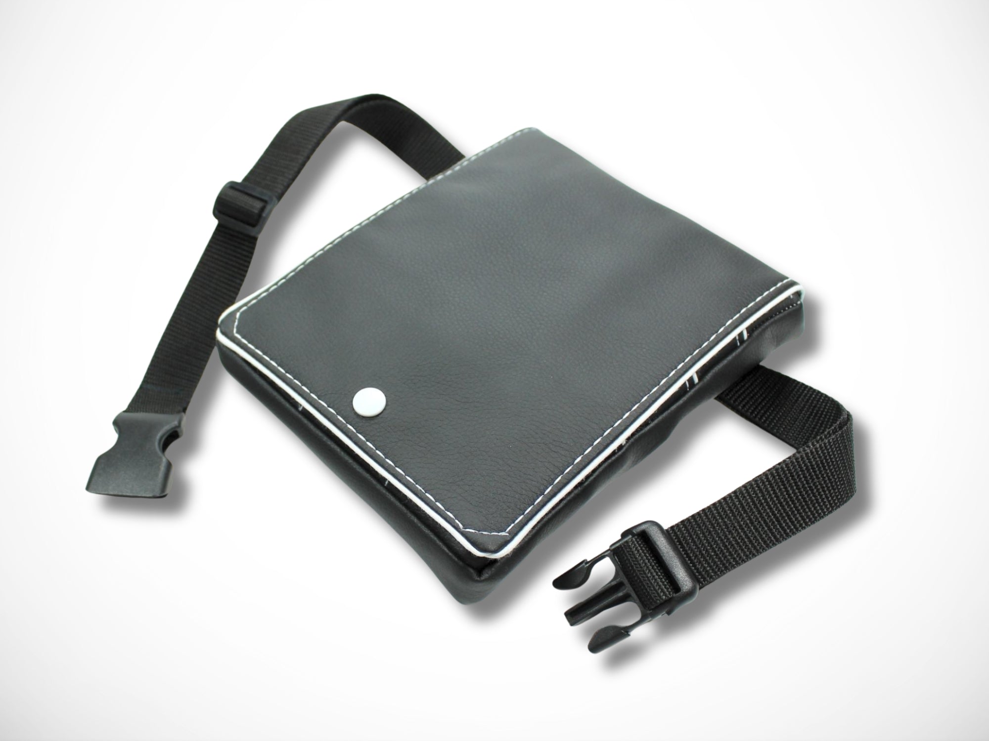 Friseur Scherentasche aus schwarzem Kunstleder mit weißem Highlight Gürteltasche für Friseurscheren