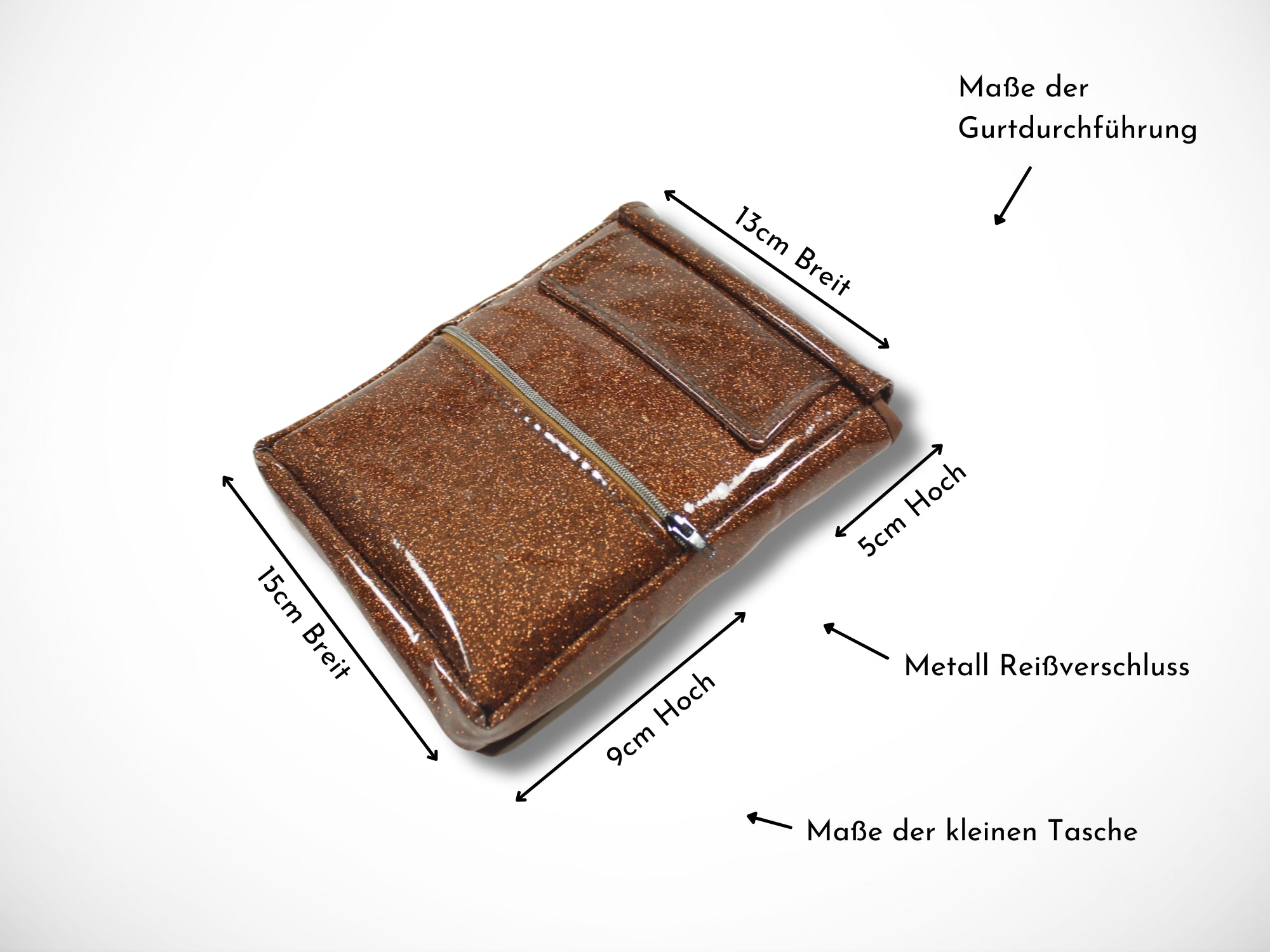 Glitzer Friseurtasche in braun Scherentasche für Friseur Werkzeug