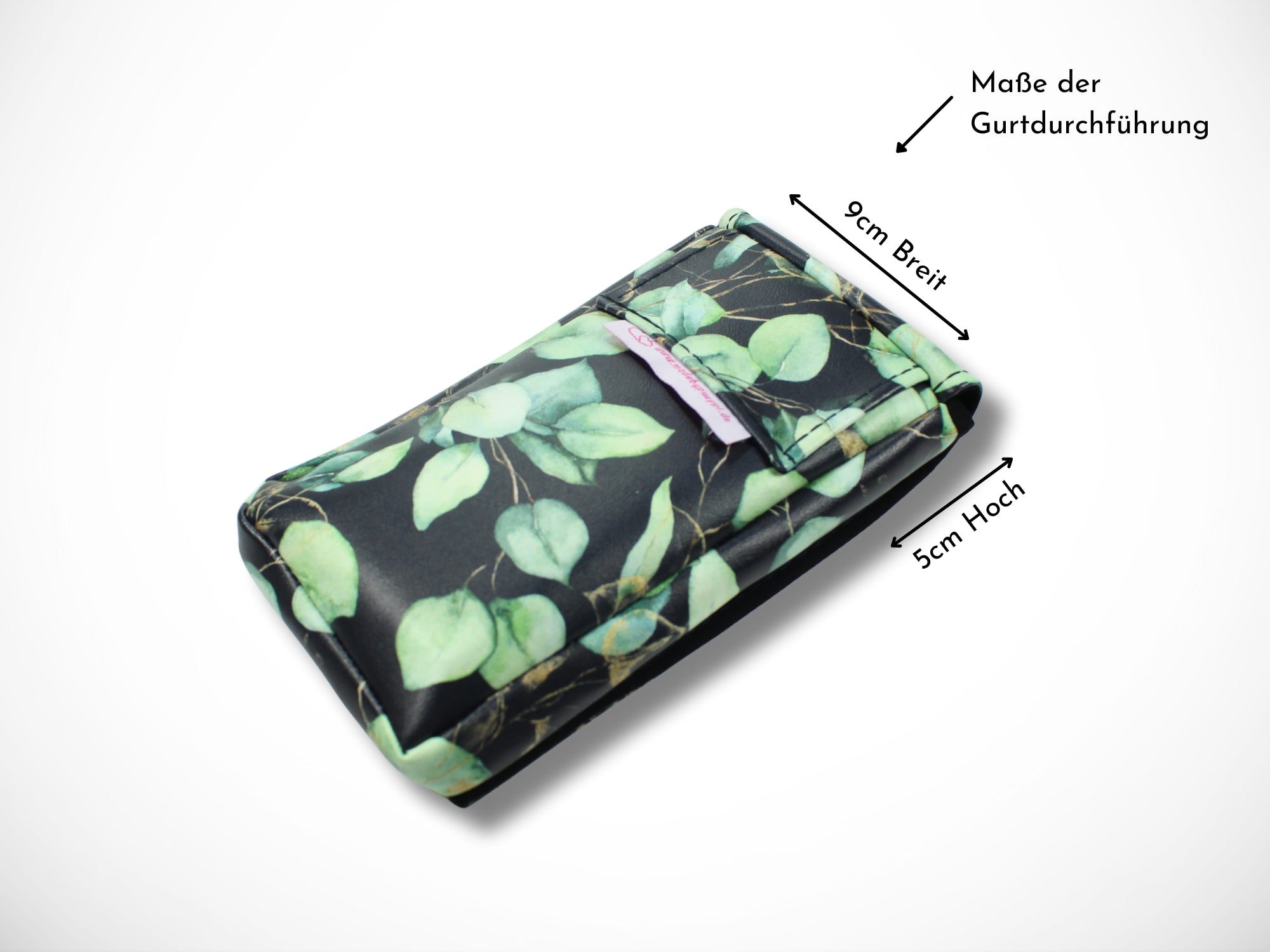 Kleine Friseurtasche aus Kunstleder mit Eukalyptus Druck für Friseurin im Friseursalon