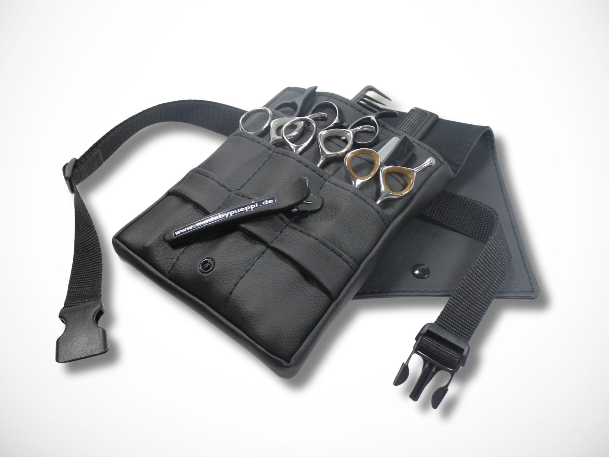 Kunstleder Friseur Scherentasche in schwarz Werkzeugtasche für Friseure