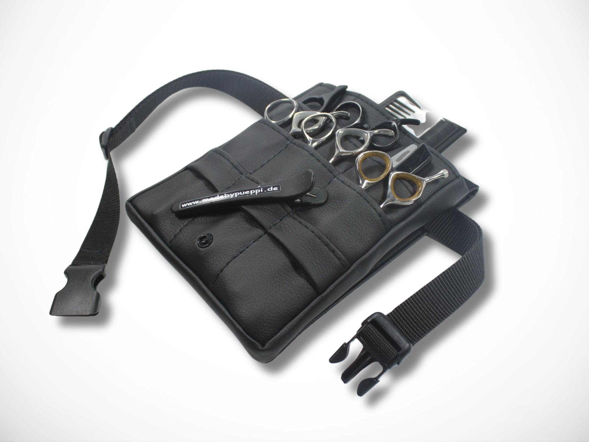 Kunstleder Friseur Scherentasche in schwarz Werkzeugtasche für Friseure