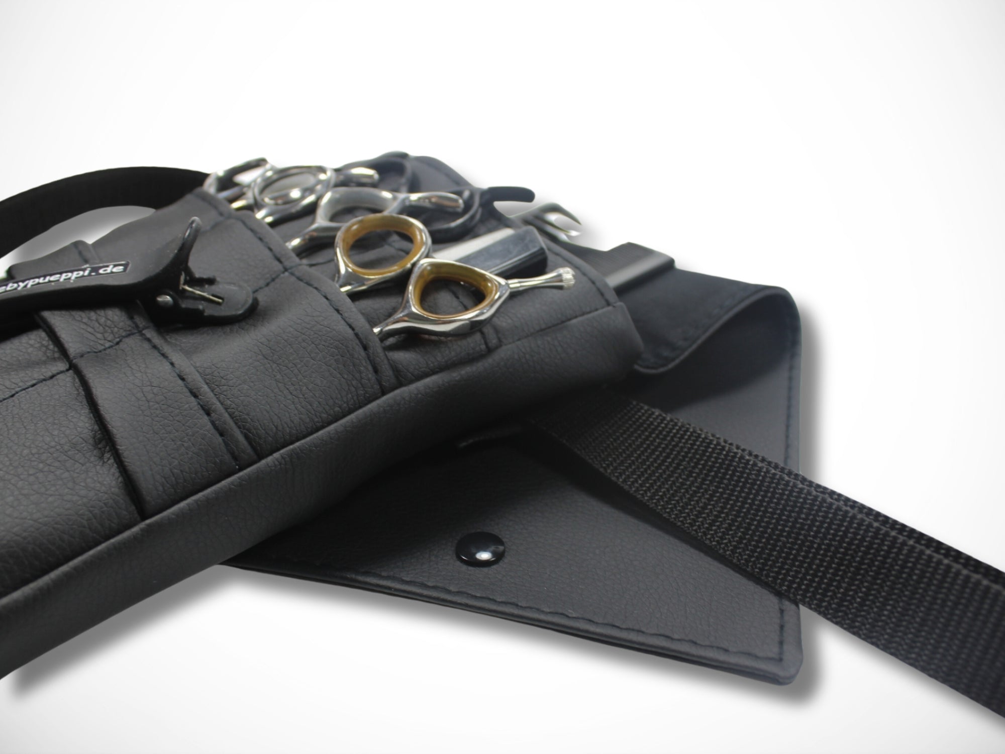 Kunstleder Friseur Scherentasche in schwarz Werkzeugtasche für Friseure