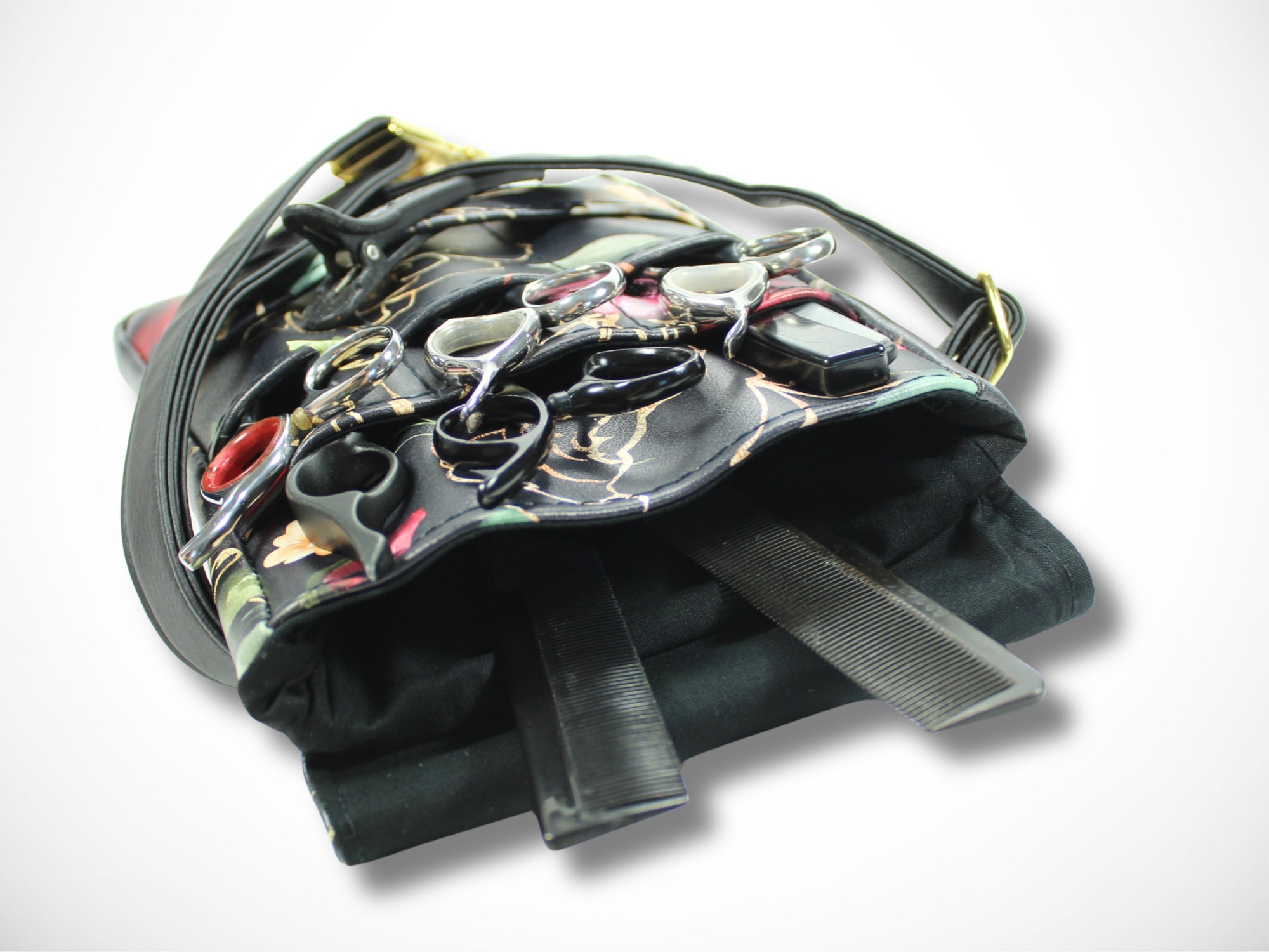 Blumen Friseur Werkzeugtasche aus Kunstleder Elegant für Friseurscheren im Friseursalon