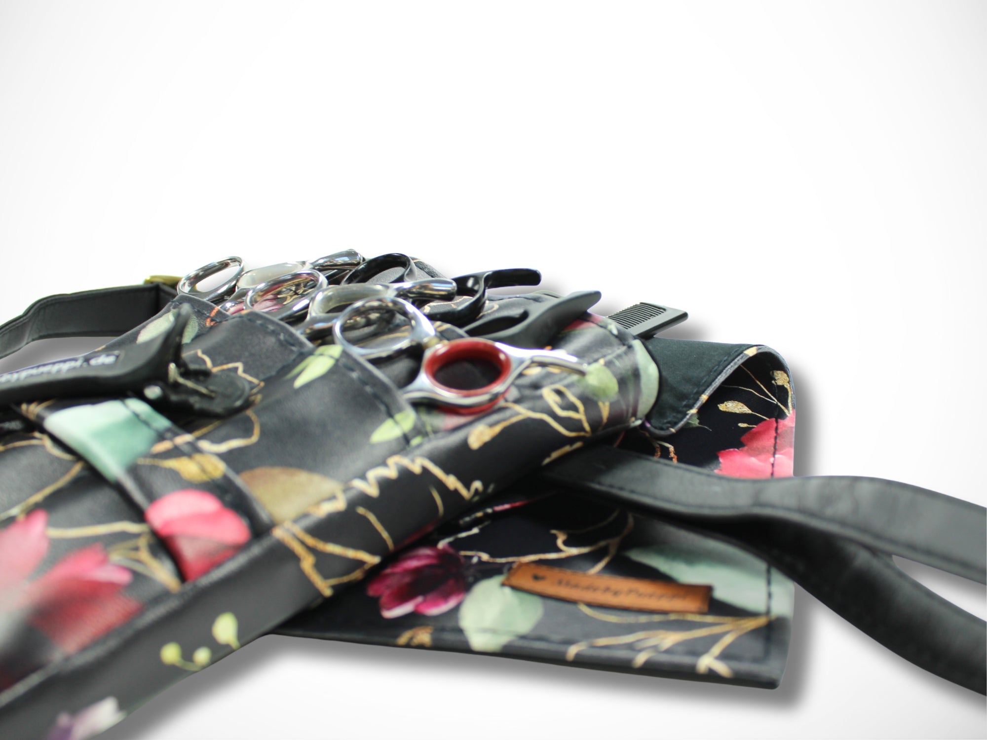 Blumen Friseur Werkzeugtasche aus Kunstleder Elegant für Friseurscheren im Friseursalon