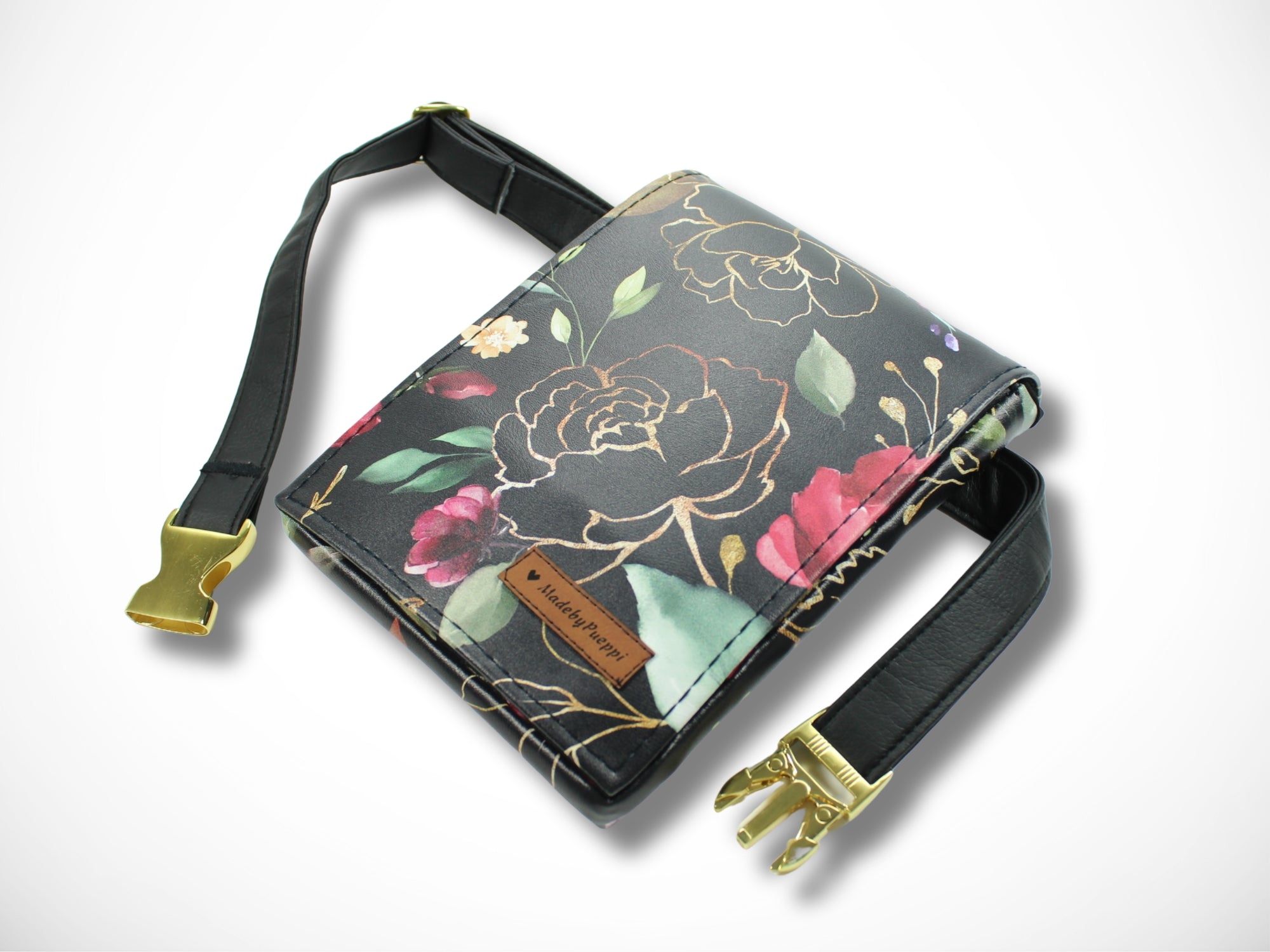 Blumen Friseur Werkzeugtasche aus Kunstleder Elegant für Friseurscheren im Friseursalon