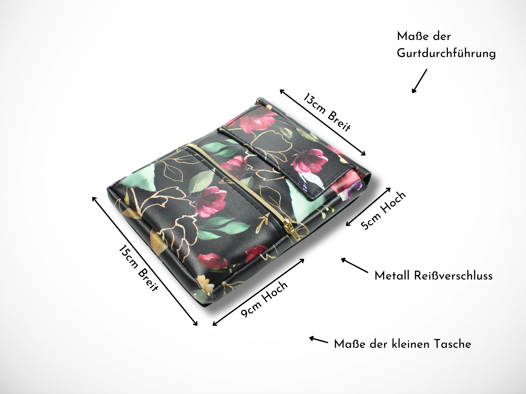 Blumen Friseur Werkzeugtasche aus Kunstleder Elegant für Friseurscheren im Friseursalon