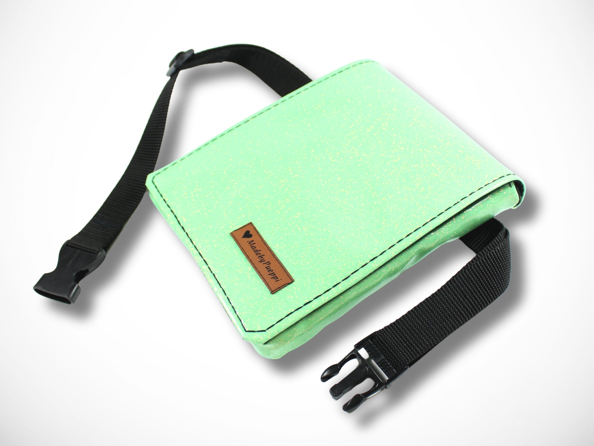 Glitzer Friseur Werkzeugtasche aus Vinyl Kunstleder für Friseurwerkzeug im Friseursalon in mint