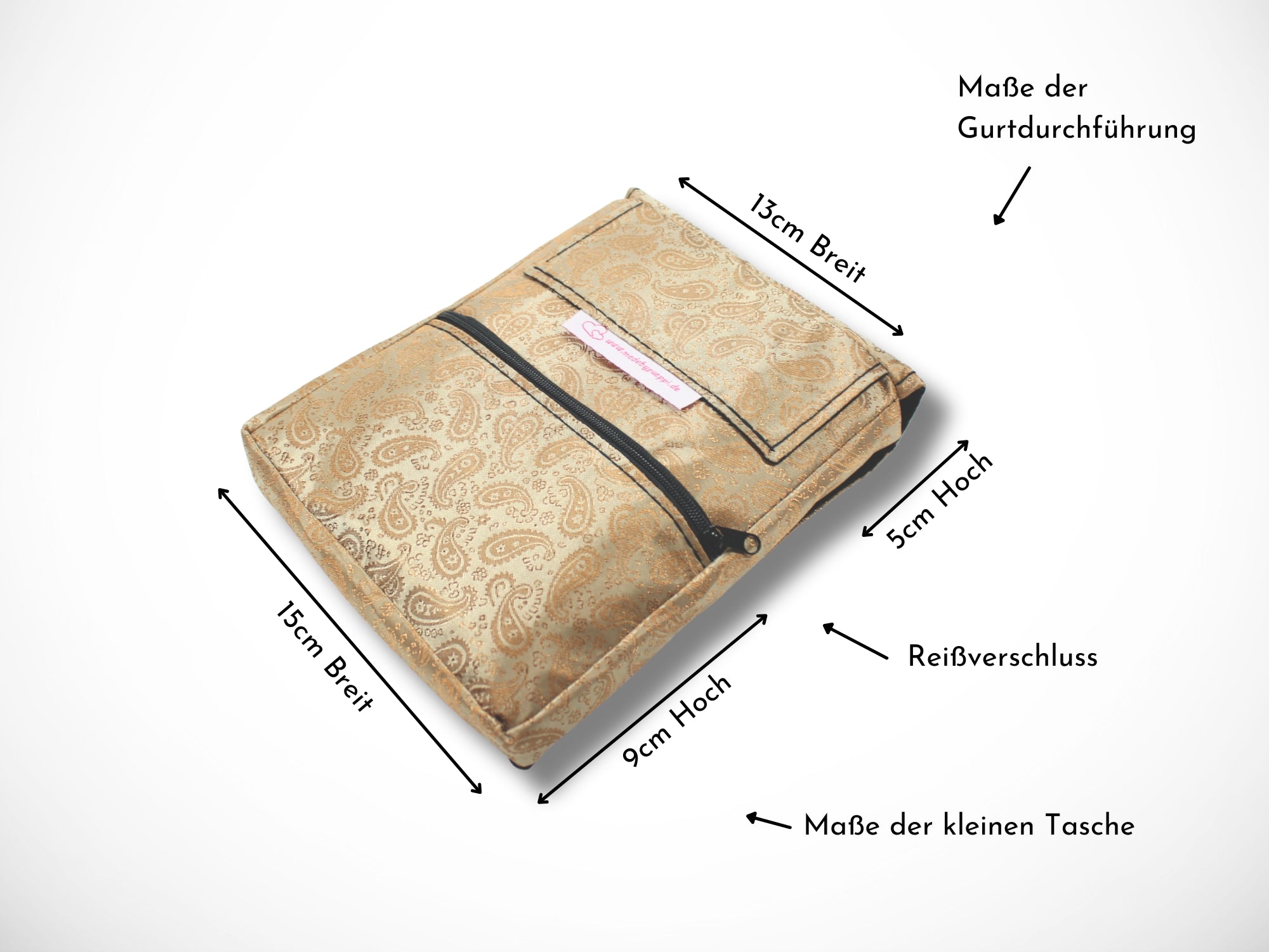 Friseur Werkzeugtasche aus Baumwolle mit Ornamenten in beige Scherentasche für Friseure Werkzeugtasche für 