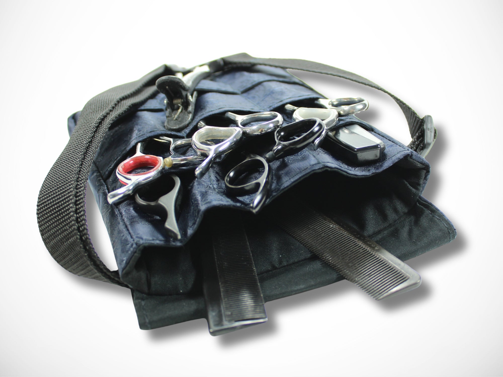 Ornamente Friseur Werkzeugtasche Blau für Friseurscheren im Friseursalon