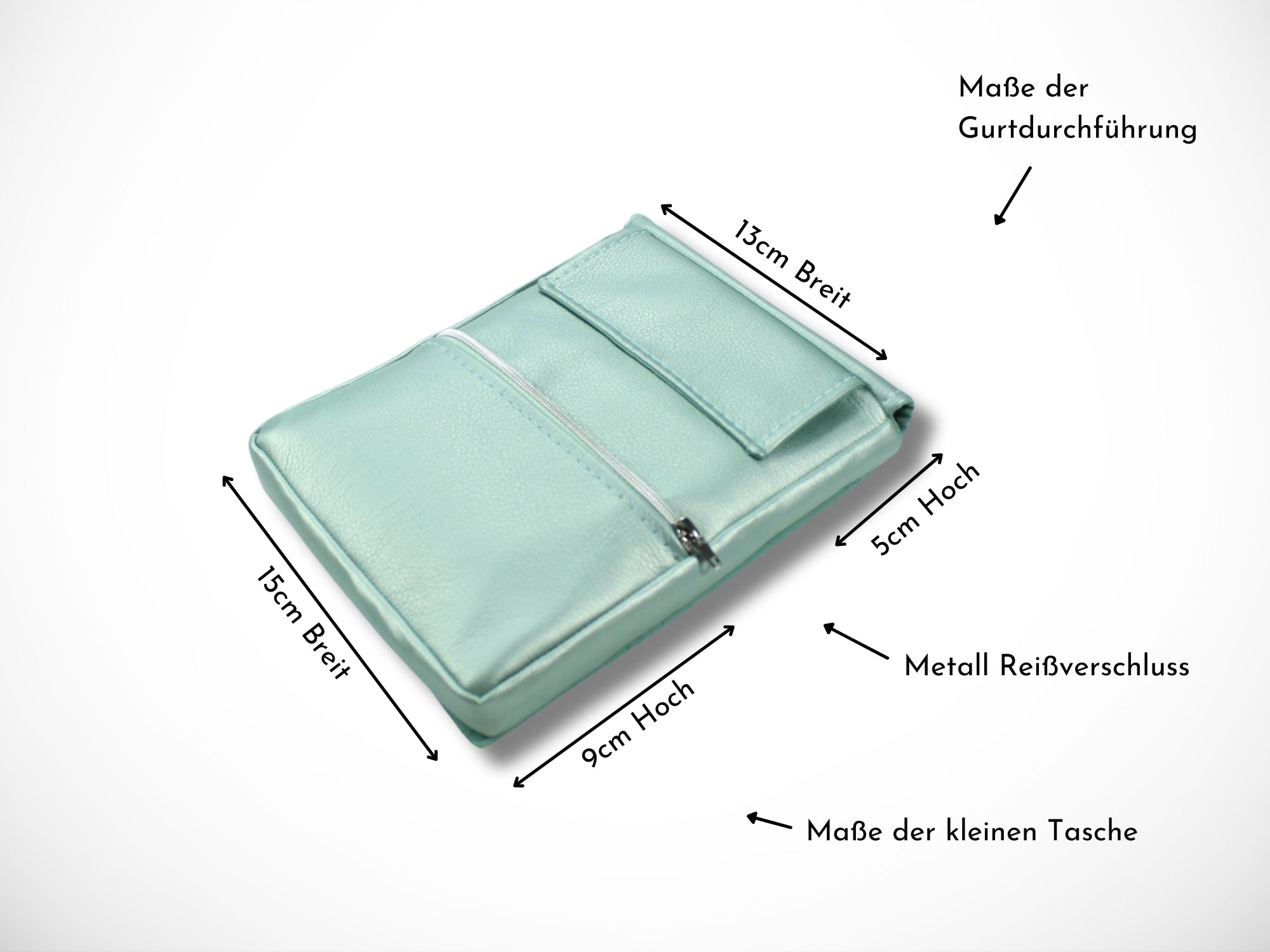 Elegante Scherentasche für Friseurin in der Trendfarbe Mint Werkzeugtasche mit Metall Steckschnalle