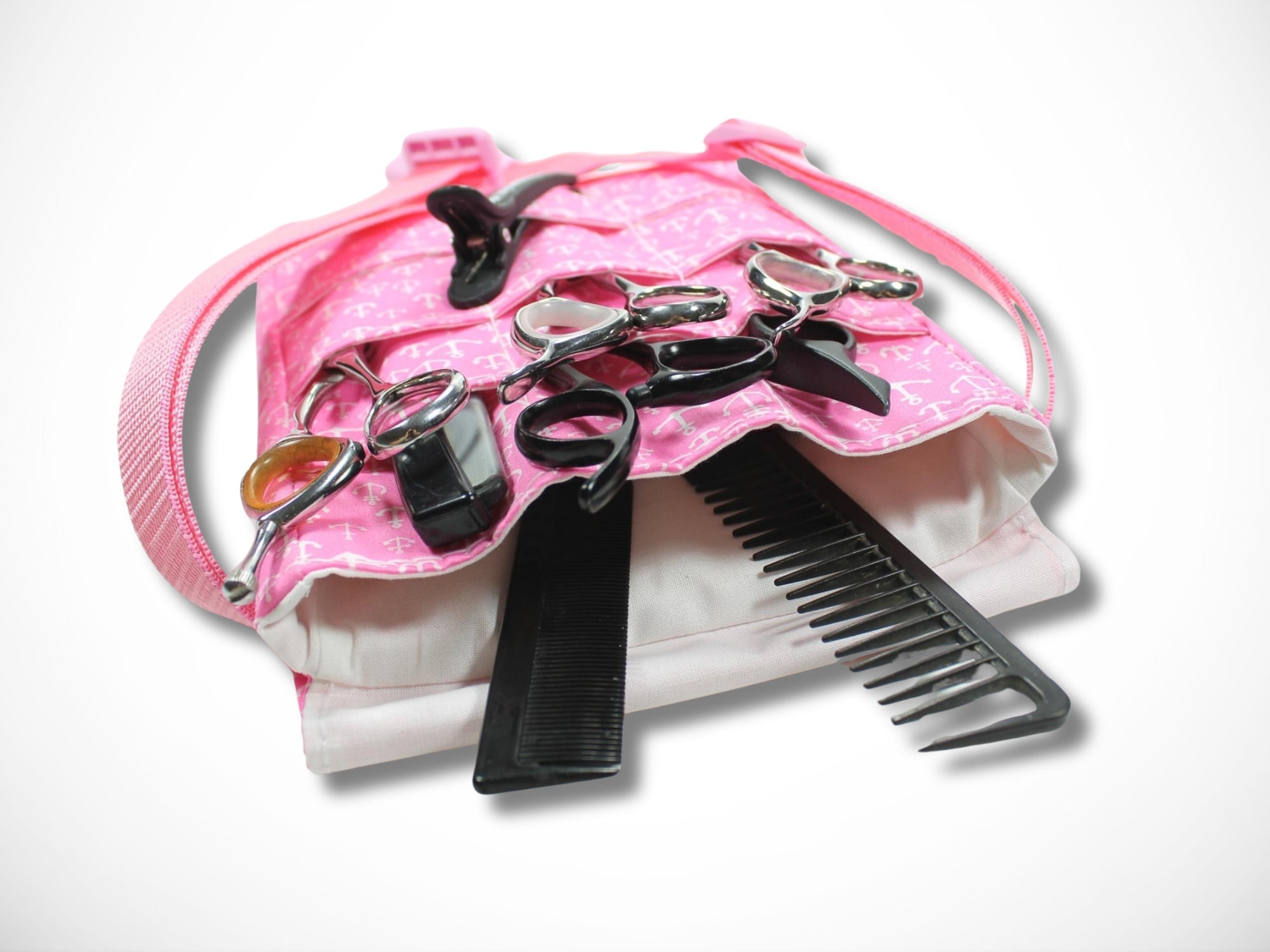 Friseur Scherentasche aus Baumwolle mit Anker in rosa Scherentasche Werkzeugtasche für Friseurin