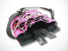 Pinke Friseurwerkzeugtasche aus Baumwolle mit Tribale Motiven für Friseurscheren im Friseursalon