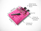 Pinke Friseurwerkzeugtasche aus Baumwolle mit Tribale Motiven für Friseurscheren im Friseursalon