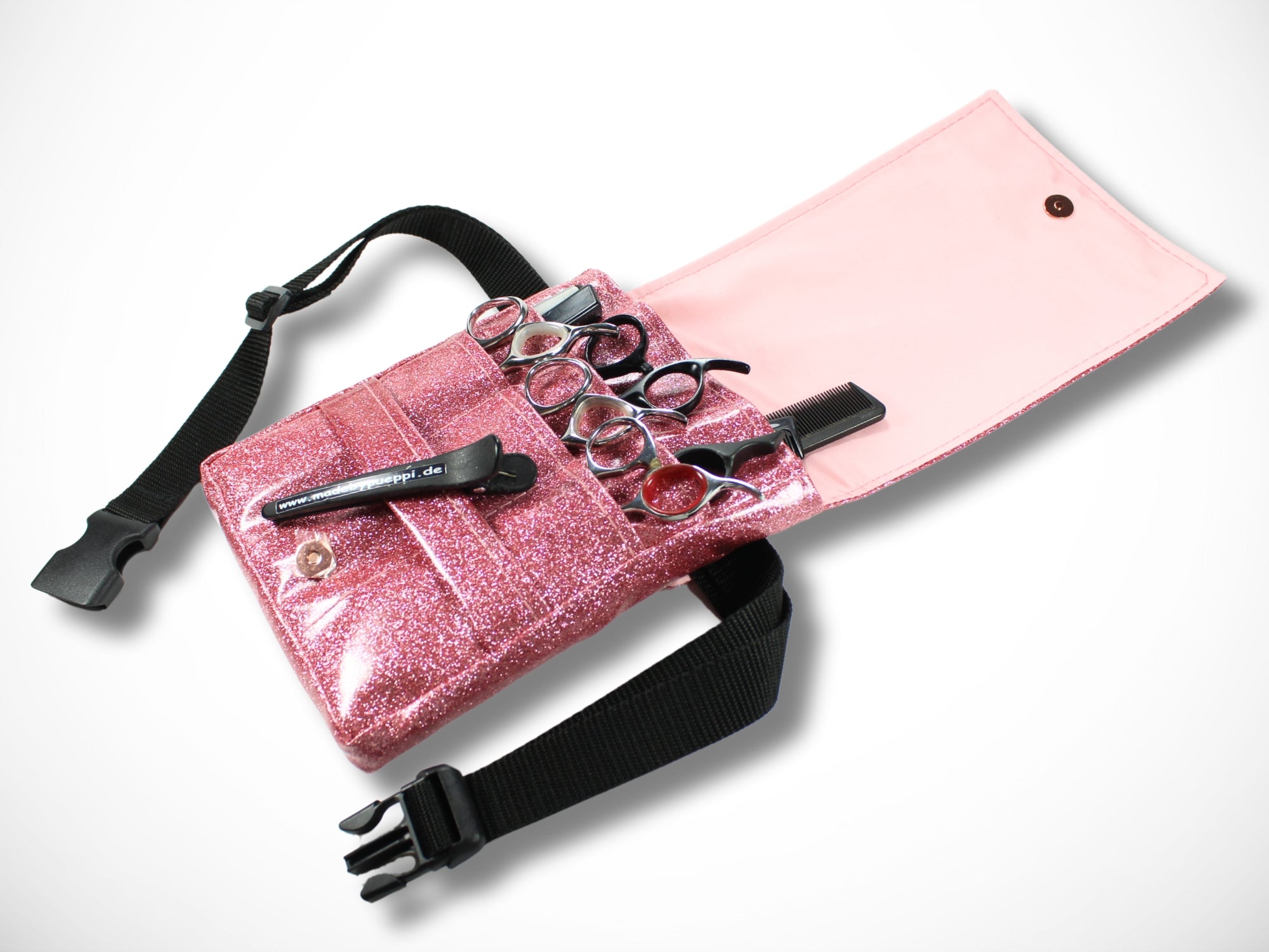 Glitzer Friseurtasche für Friseurwerkzeug in rosa Scherentasche für Friseurin