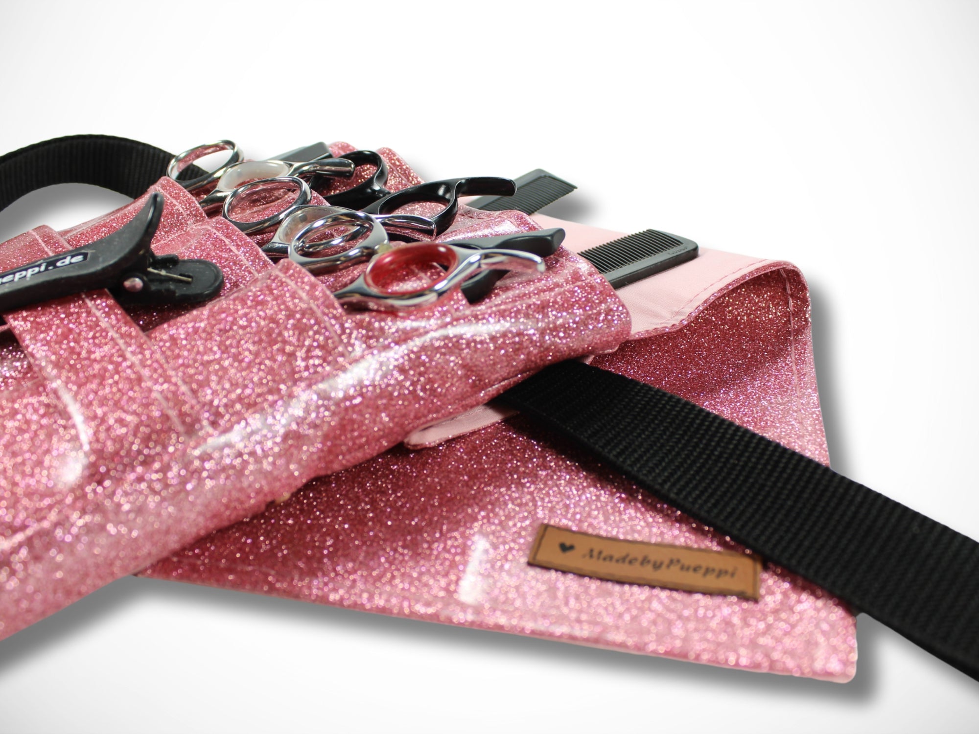 Glitzer Friseurtasche für Friseurwerkzeug in rosa Scherentasche für Friseurin