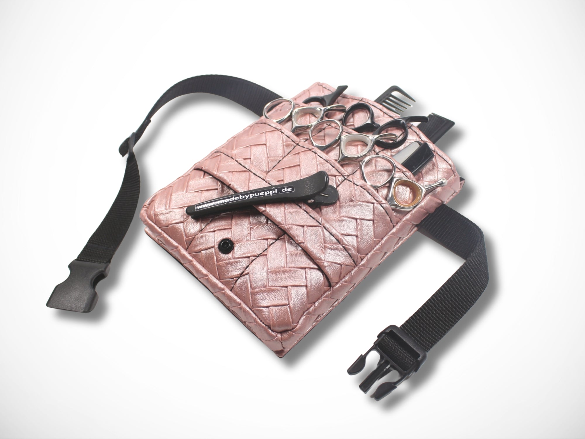 Friseur Scherentasche Rosa aus Kunstleder Gürteltasche für Friseurin im Friseursalon für Friseur Werkzeug