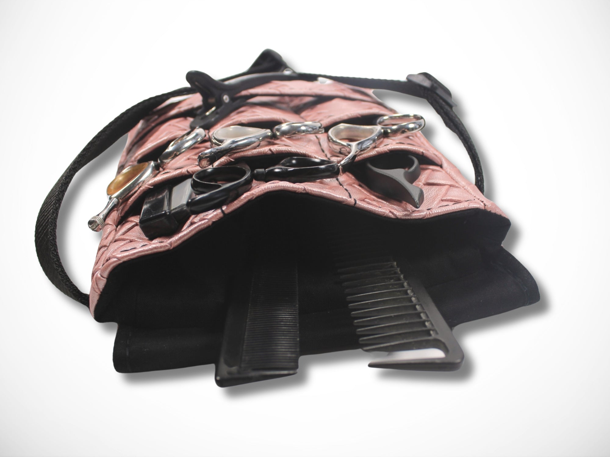 Friseur Scherentasche Rosa aus Kunstleder Gürteltasche für Friseurin im Friseursalon für Friseur Werkzeug