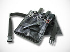 Kunstleder Friseur Werkzeugtasche Metallic Schwarz für Friseurscheren im Friseursalon