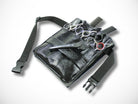 Kunstleder Friseur Werkzeugtasche Metallic Schwarz für Friseurscheren im Friseursalon